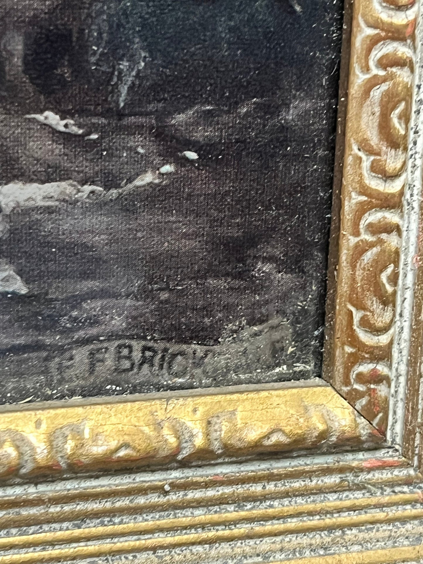 Lovely 17 x 13“ antique religious print in beautiful frame  great imagery  wow