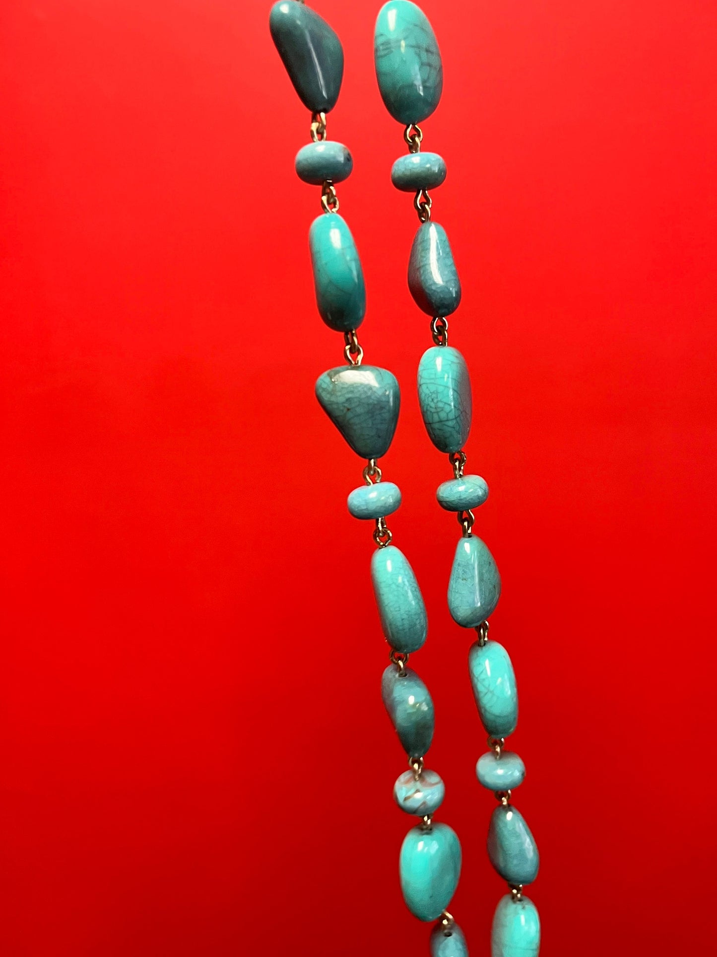 Approximate 29 inch long turquoise necklace   Navajo style great quality and value priced