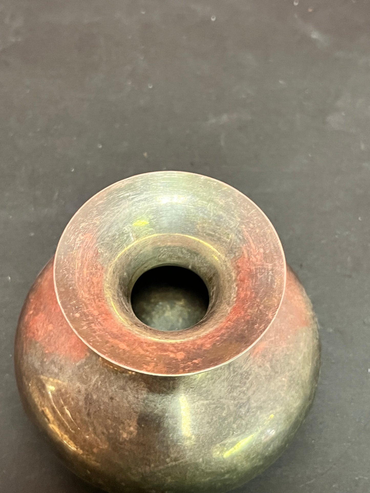 Heavy cool 4 inch tall  silver plated vase