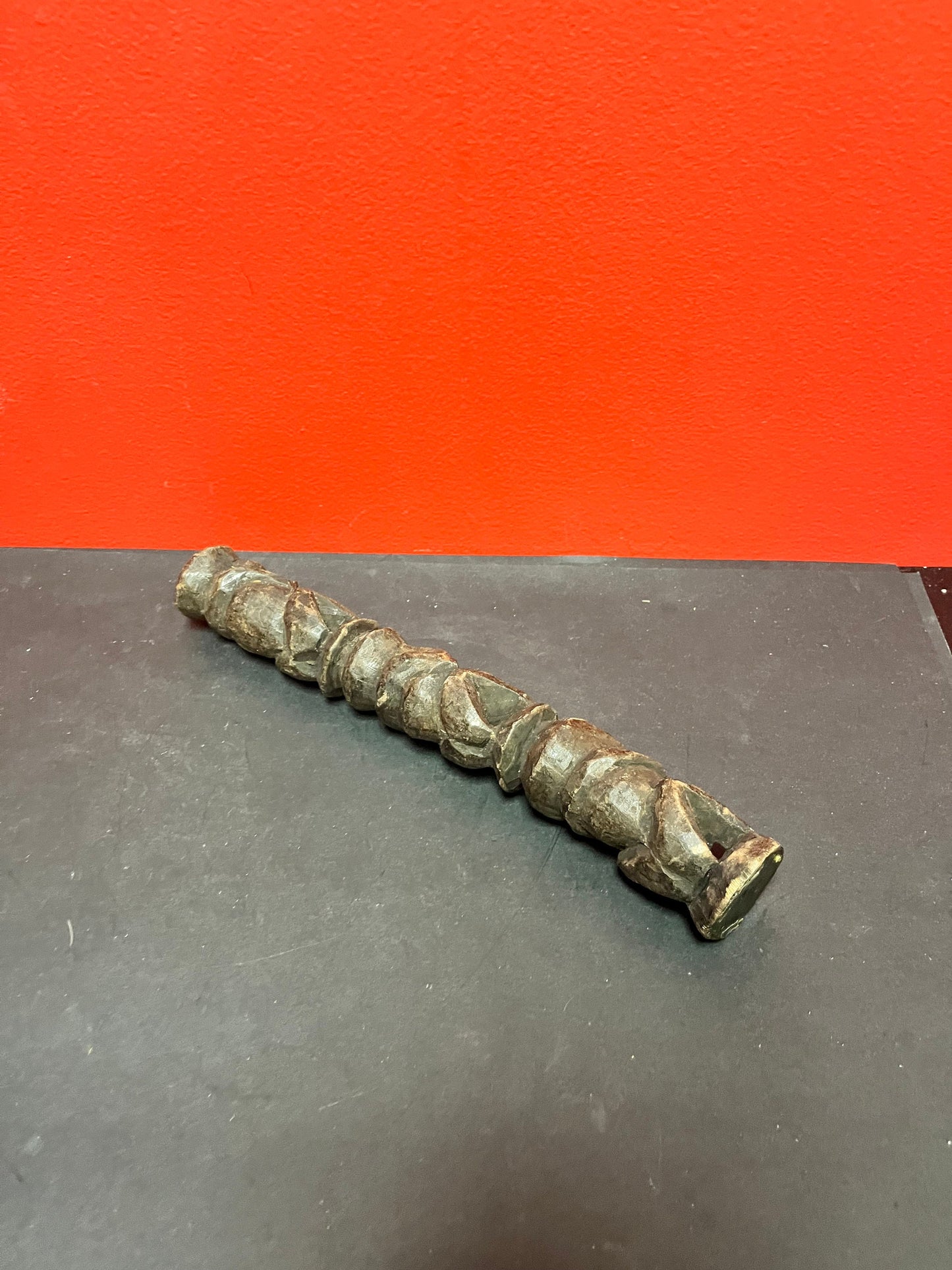 A  12 inch antique carved African wood statue of the no evils  great detail and needs assistance to stand good value