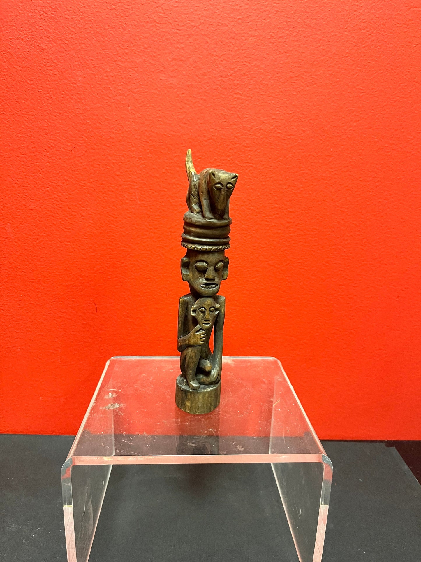 A  Seriously ancient 7 inch African statue with great imagery   good condition for age and amazing detail