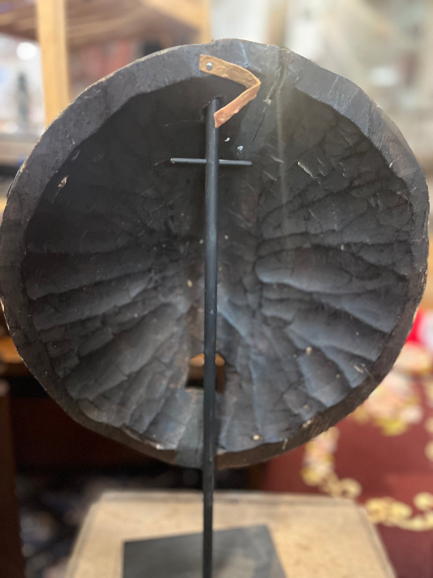 Very cool Africa Ghana beaded wooden mask  - stand not included -  hangs on the wall-/. 12 inch tall.