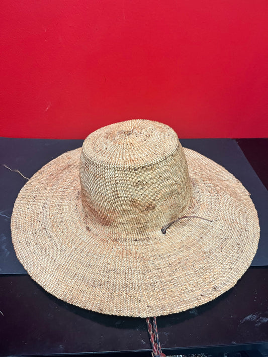 A  Stunning antique 17 inch long (8 inch long inside ) traditional indigenous, first nations, Canadian whaling hat  intense history