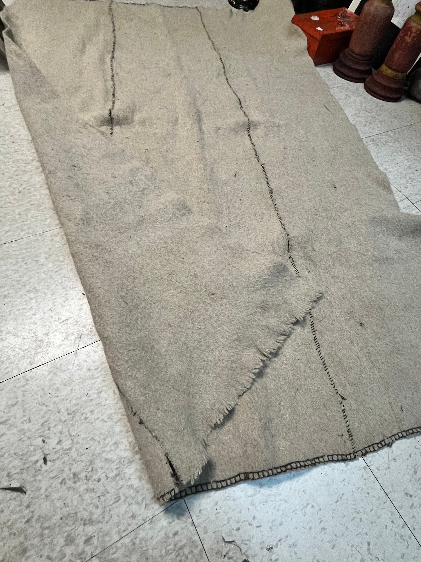 Museum quality 19 century 6 x 4 feet authentic Himalayan mountain Sherpa blanket  couple holes but good condition considering age  wow