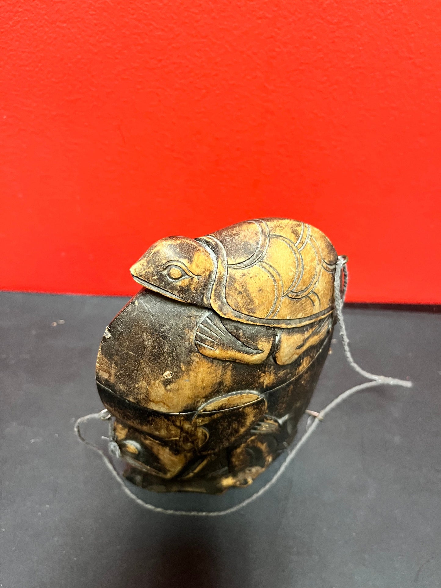 Older cool 8 inch tall oceanic wood box great detail and probably for medicine  wow