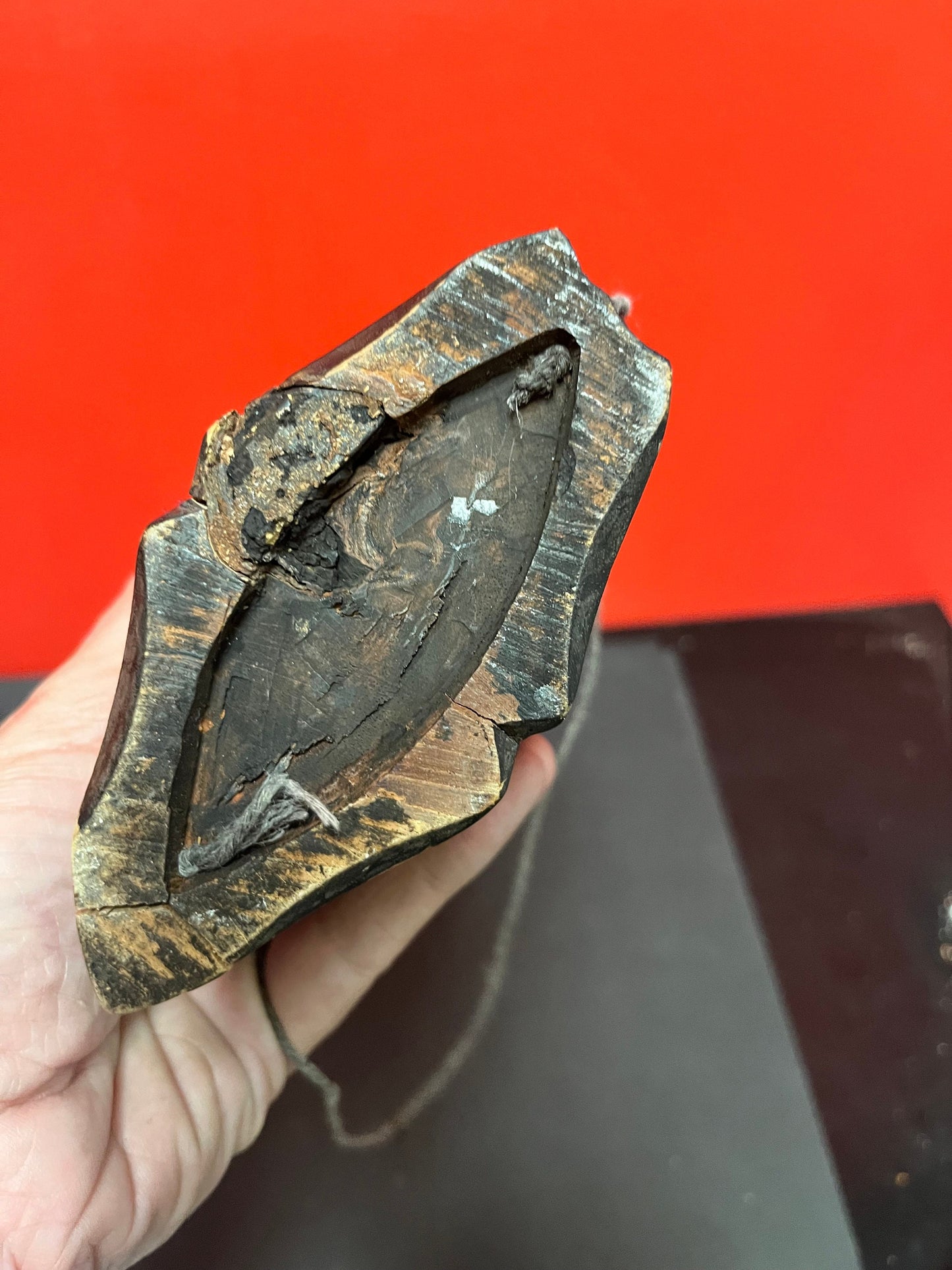 Older cool 8 inch tall oceanic wood box great detail and probably for medicine  wow