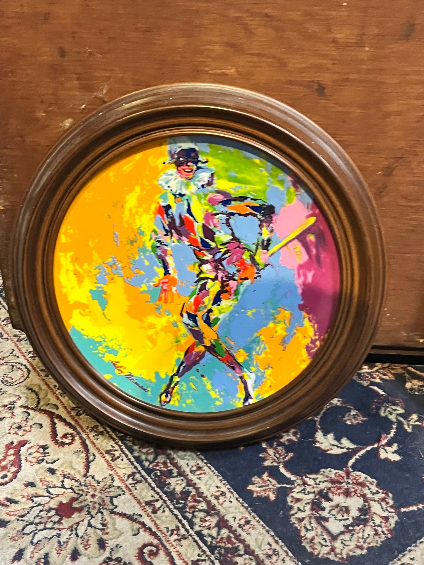 A  Fantastic 13 inch wide limited edition framed Royal Doulton  harlequin plate  ready to hang and great colours  wow