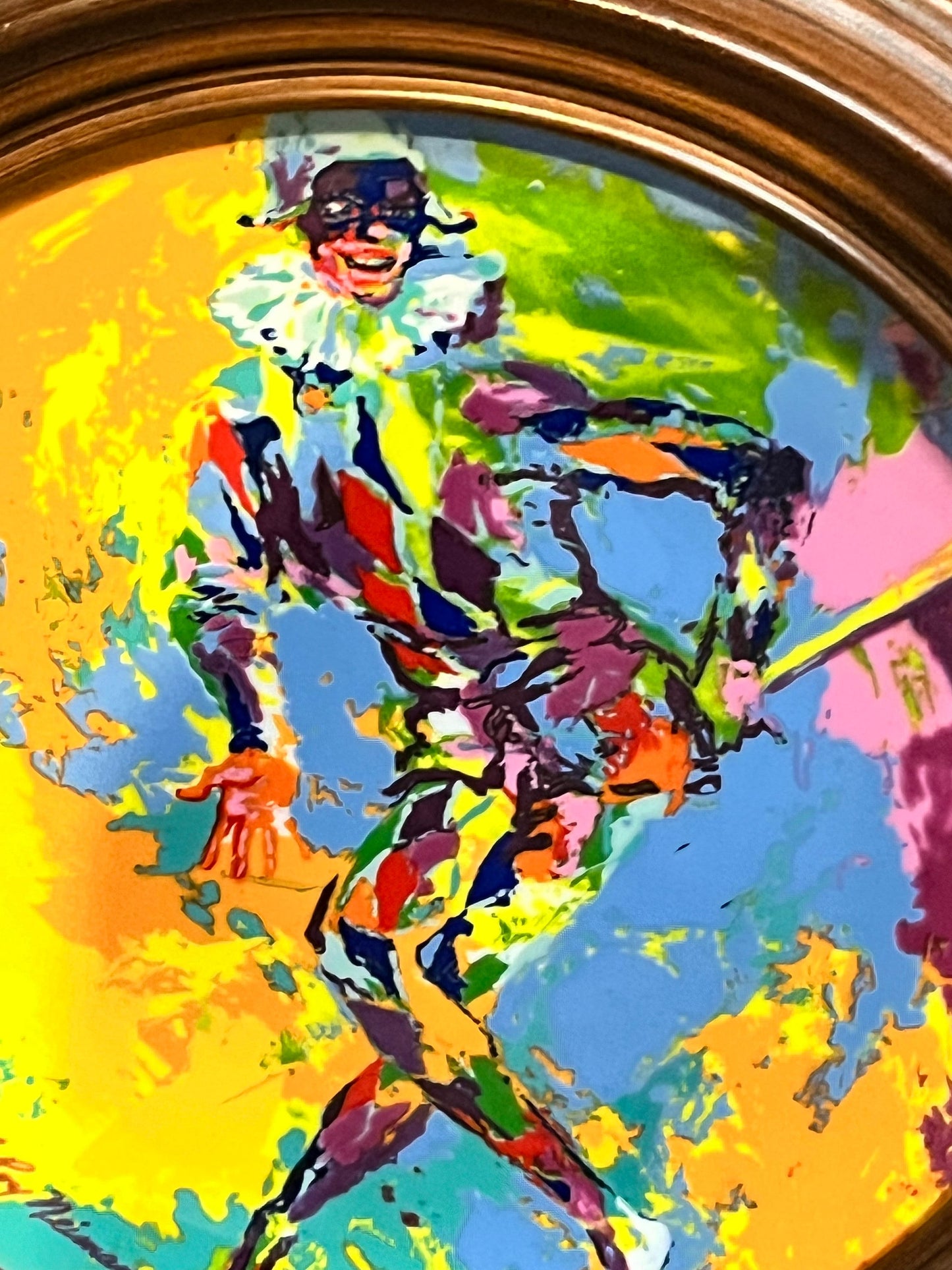 A  Fantastic 13 inch wide limited edition framed Royal Doulton  harlequin plate  ready to hang and great colours  wow