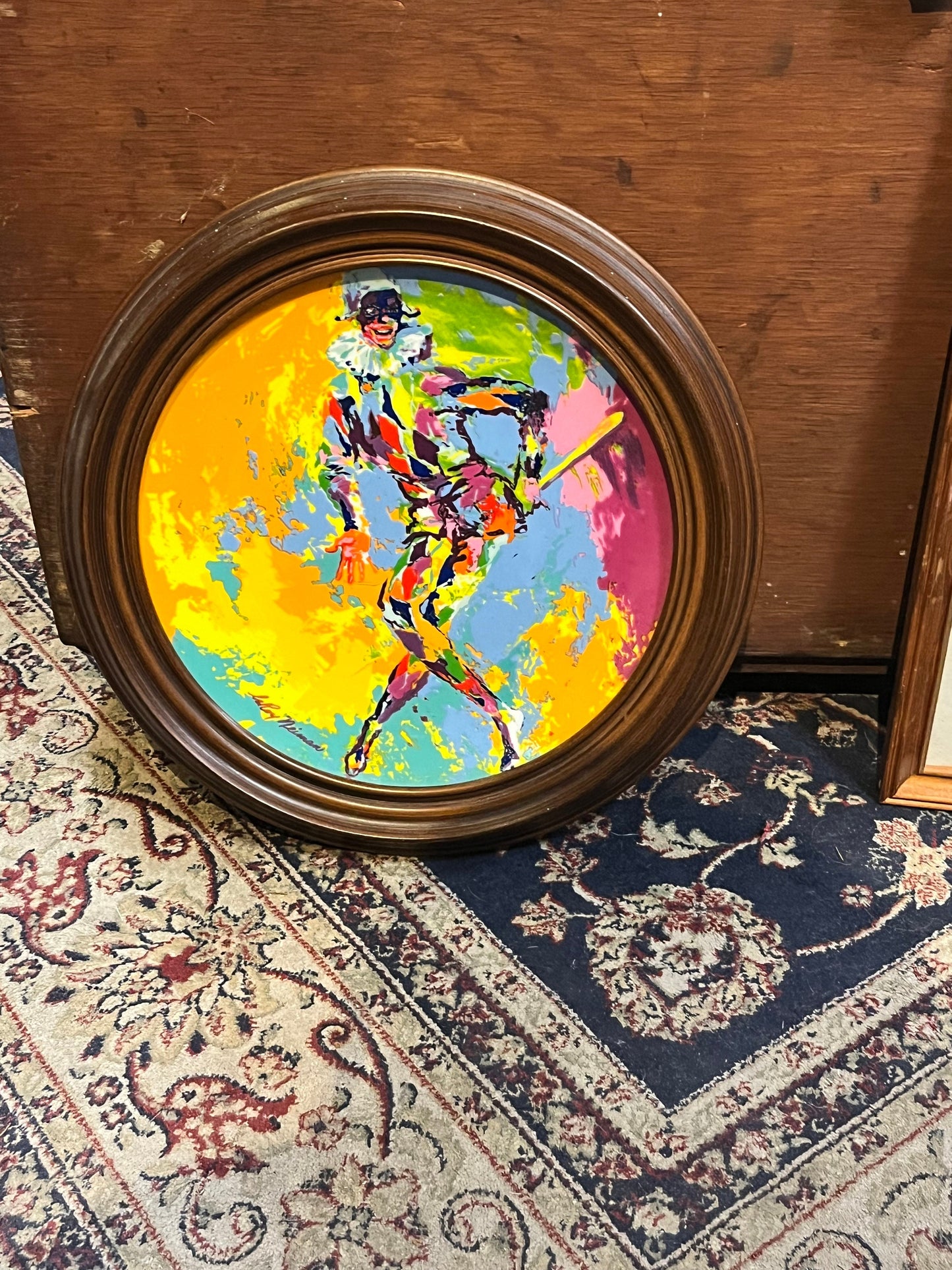 A  Fantastic 13 inch wide limited edition framed Royal Doulton  harlequin plate  ready to hang and great colours  wow