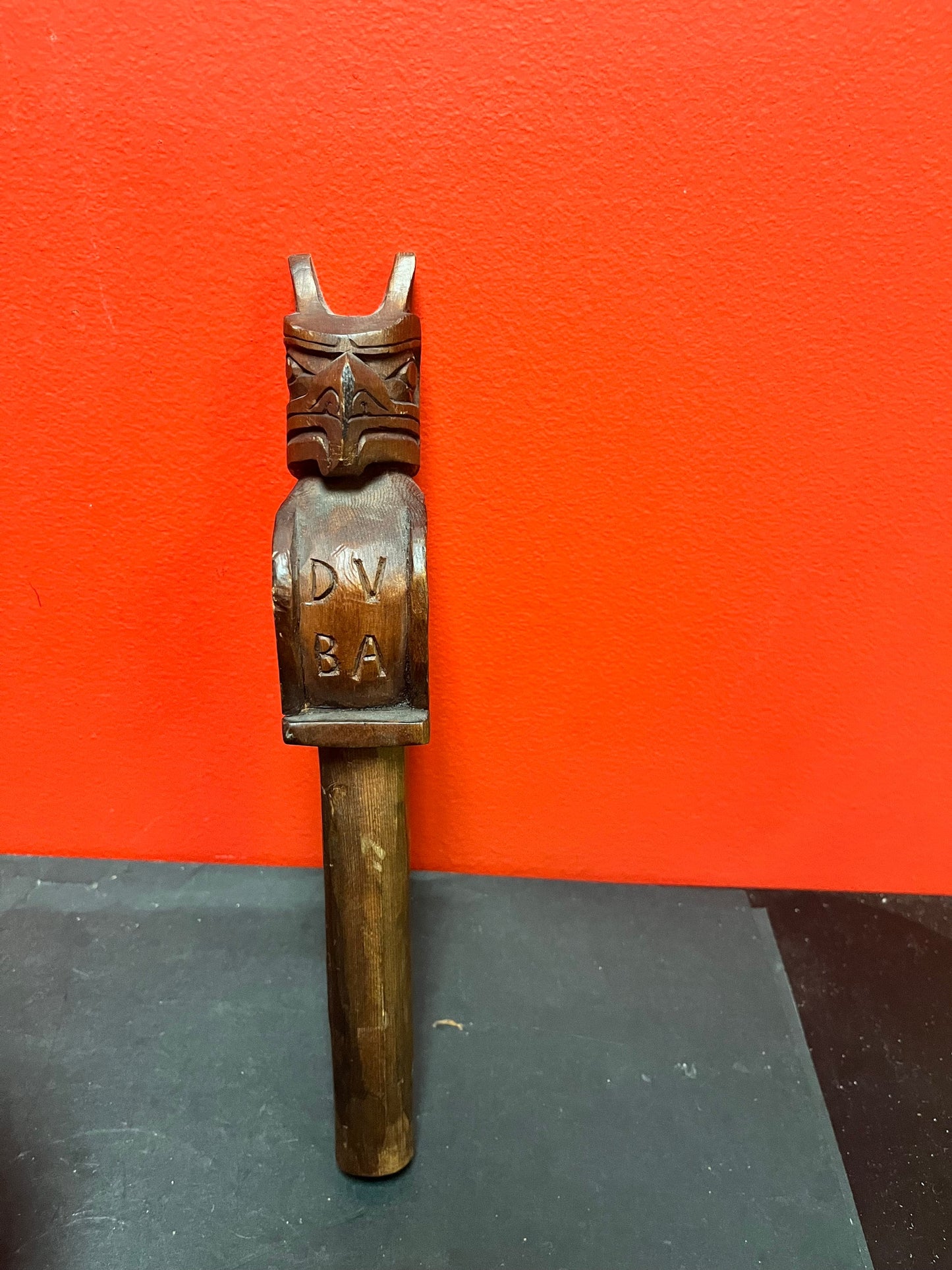 A  Fantastic 12 inch eagle talking stick   indigenous first nations, Pacific Northwest Coast beauty - signed  chip on ear