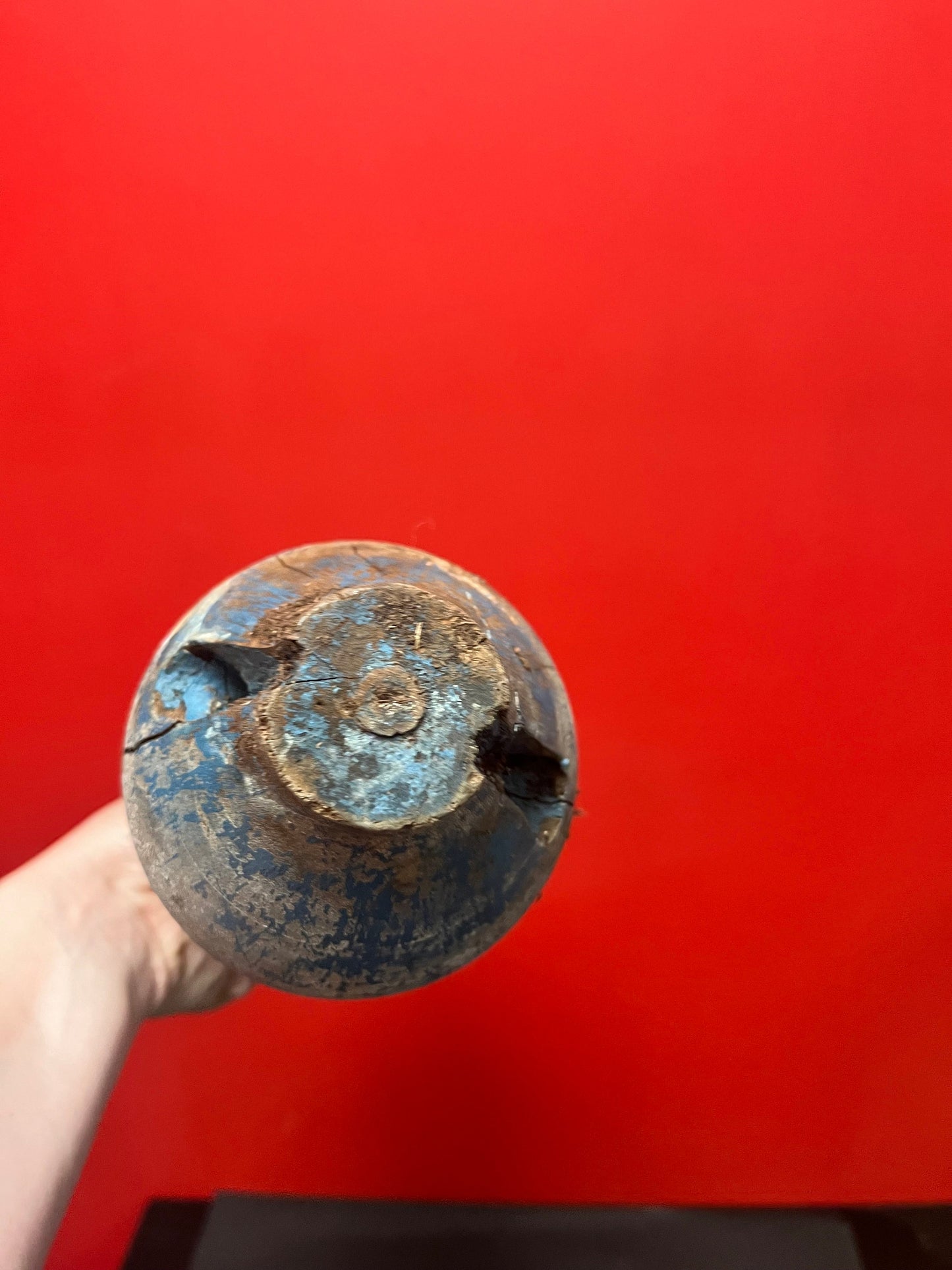 A  Wonderful 17 inch long antique fishing buoy  old as the hills  great patina  best home decor