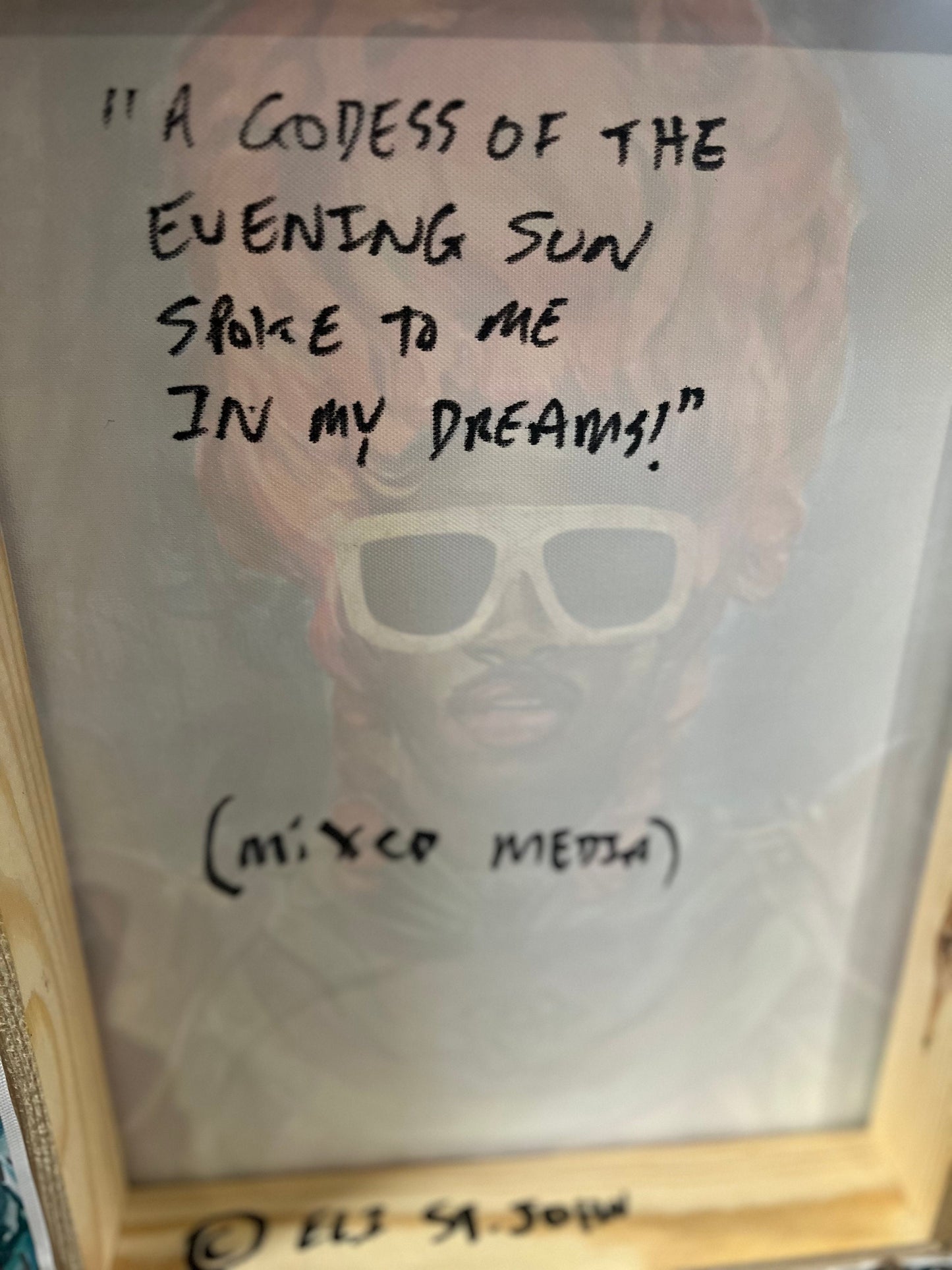 Fabulous 16 x 12 inch mixed media on canvas painting by visually impaired Canadian artist Eli St. John -ridiculously cool.