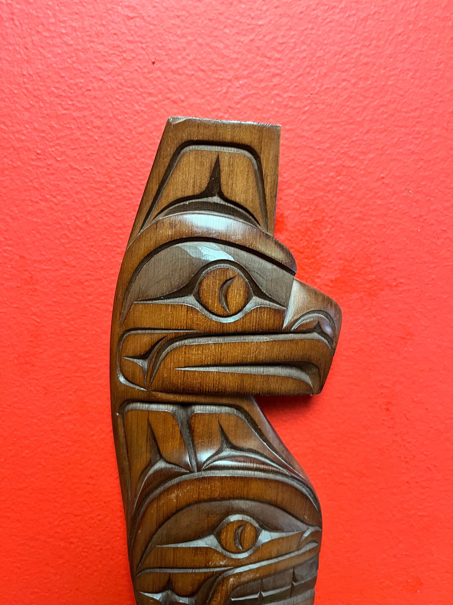 Lovely 14 x 4“ signed Thunderbird by Warren Joseph   indigenous first nations Pacific northwest coast - wonderful detail and condition
