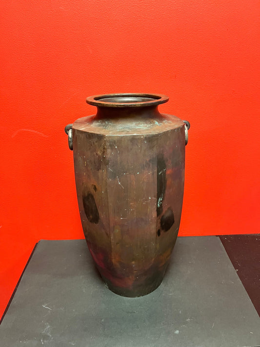 Fabulous massive 18 inch tall, signed Chinese bronze vase wonderful patina  and a statement piece