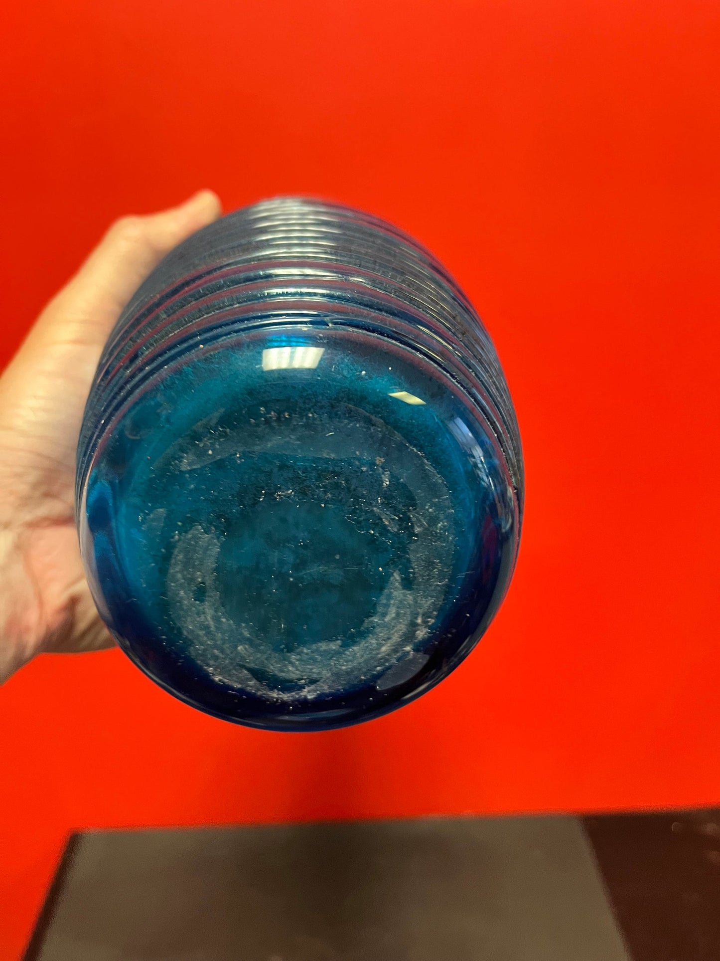 Stunning 13 inch tall rare Murano threaded glass vase  FULVIO BIANCONI  venini  mint condition  wow