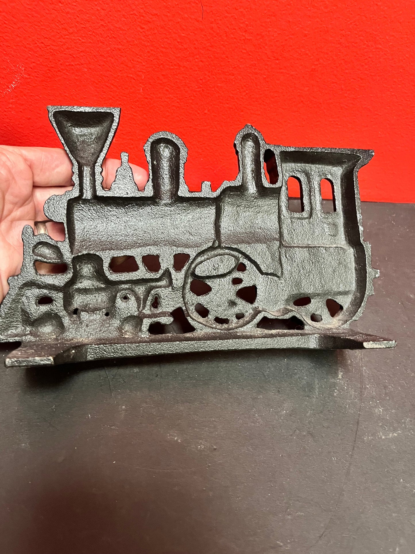 A  10 x 6 high old cast-iron train doorstop  amazing detail, and heavy quality - perfect gift  Choo Choo choose  this one