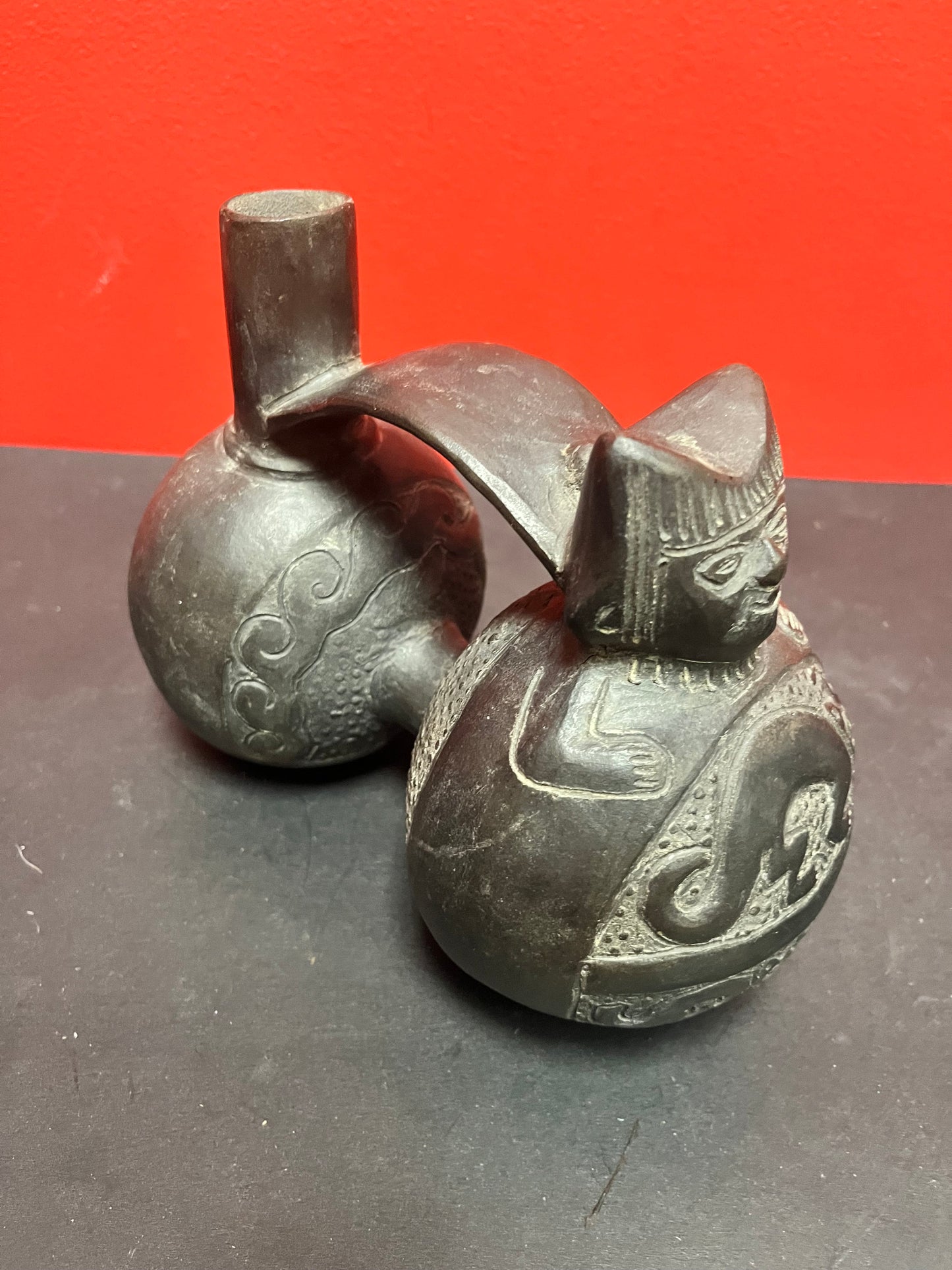 8 x 6 high Colombian Clay vessel  Good condition Great imagery