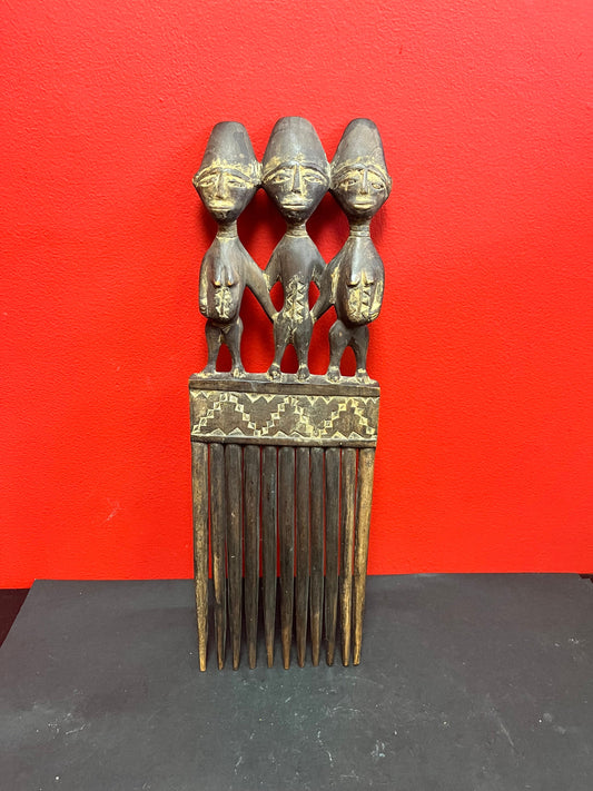 A  Sensational 18 inch long 19 century Ashanti womens ceremonial headdress comb  Fabulous African history piece