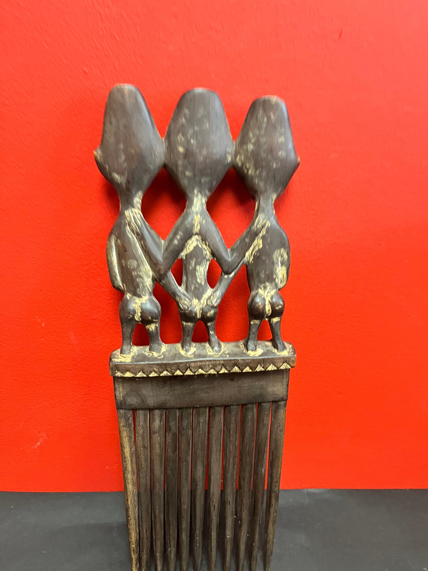 A  Sensational 18 inch long 19 century Ashanti womens ceremonial headdress comb  Fabulous African history piece