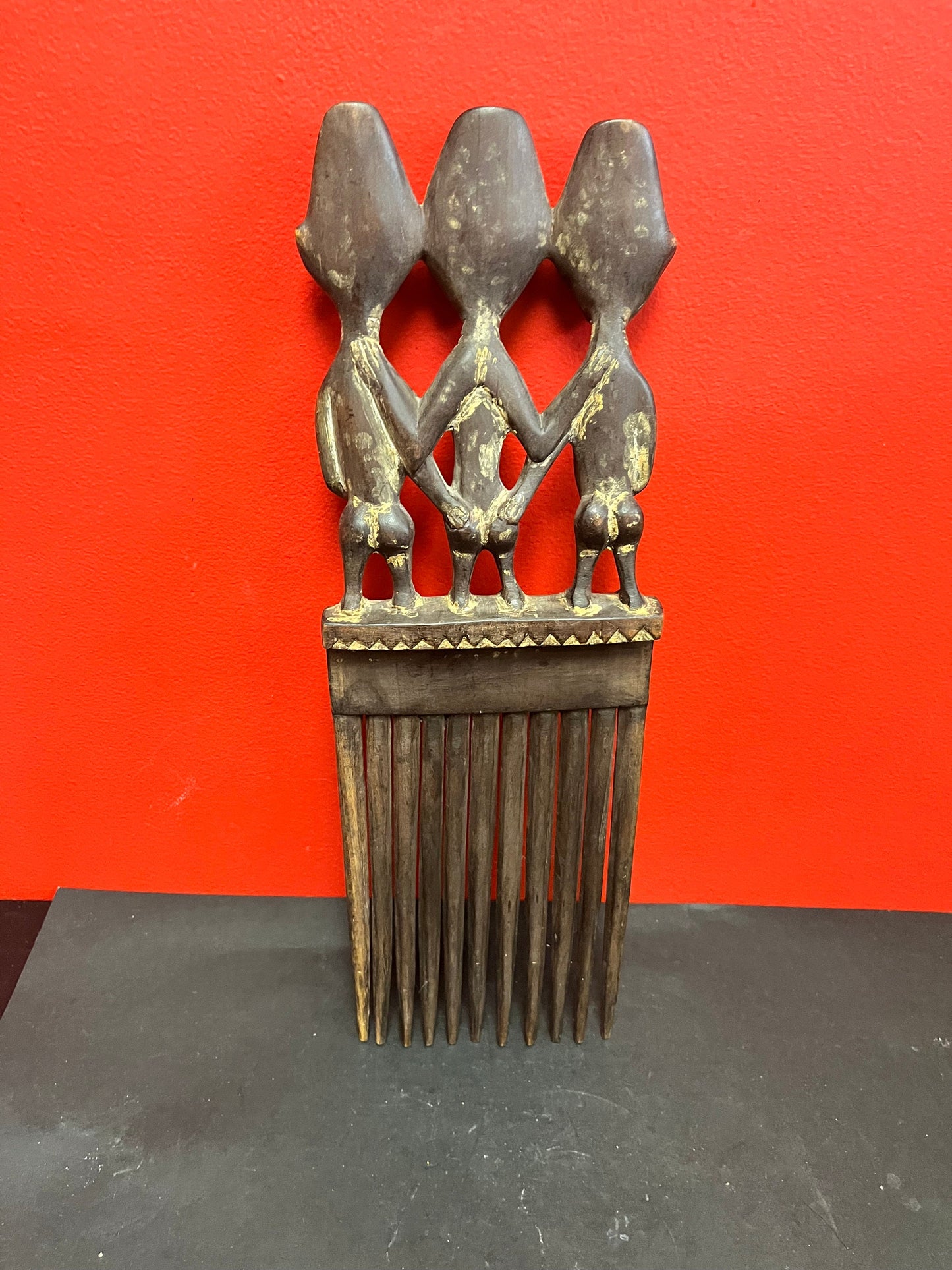 A  Sensational 18 inch long 19 century Ashanti womens ceremonial headdress comb  Fabulous African history piece