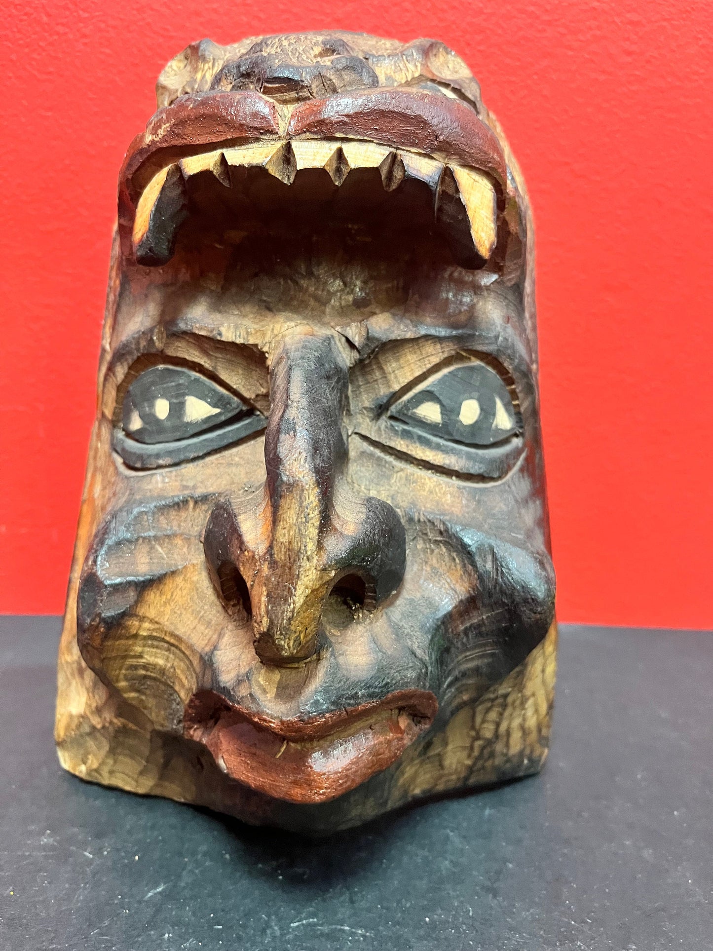 9 1/2 x 6 very cool Central America possibly Guatemalan antique transformation mask   amazing detail and quality  primitive treasure