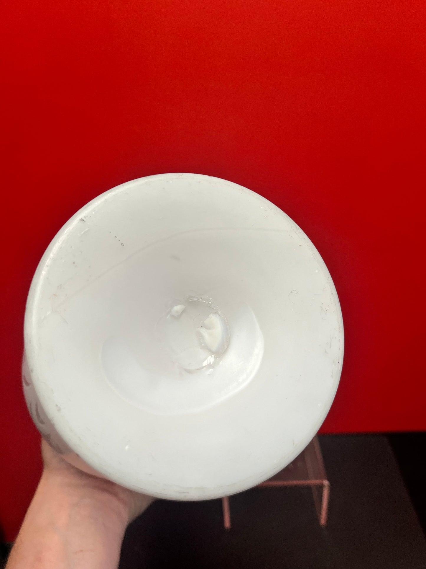 Magnificent 14 inch tall English antique Victorian satin glass ruffled vase  Mint condition  Wonderful example  Victorian satin glass