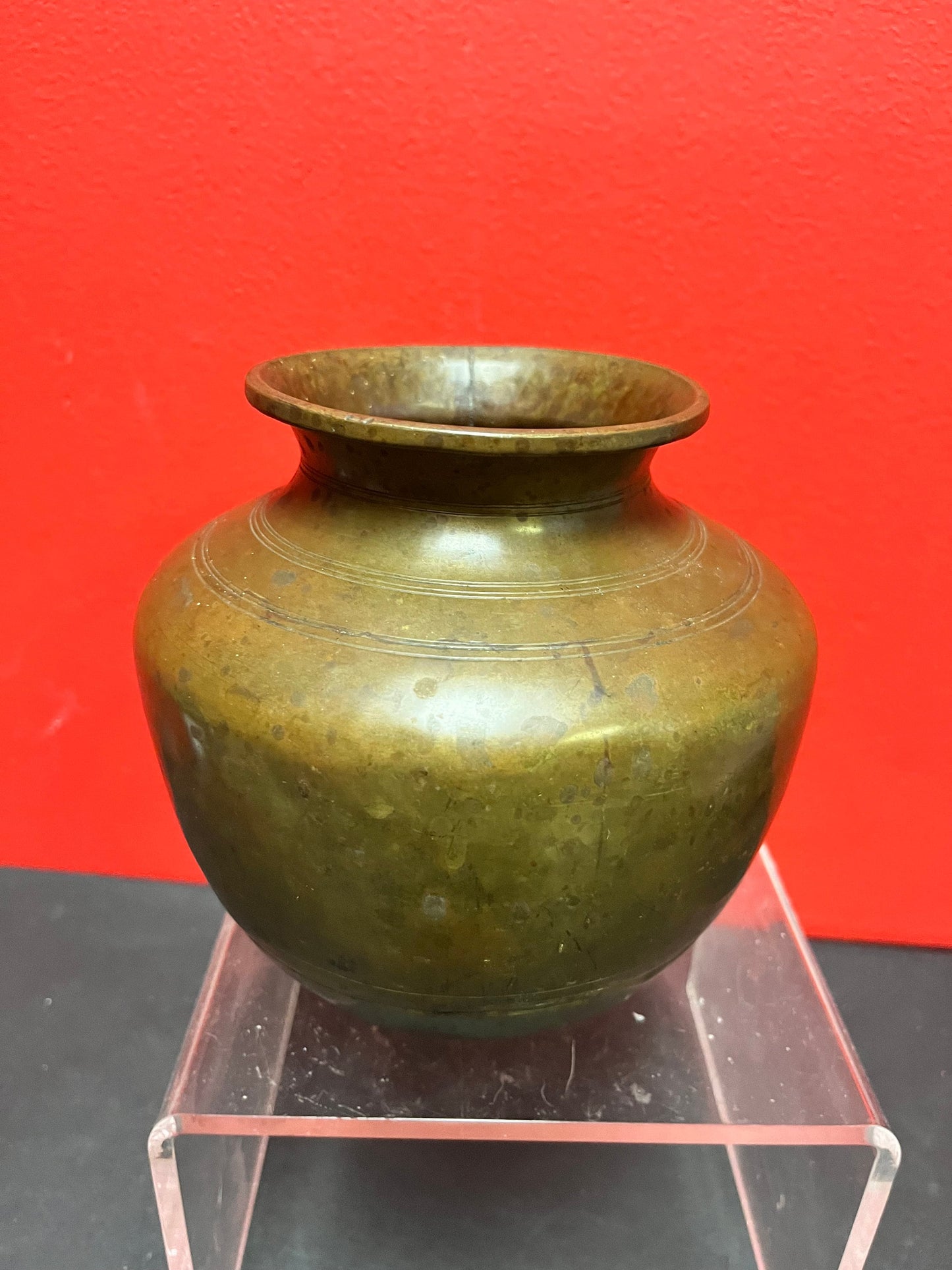 7 inch Indian bronze vessel  18 century Museum quality  fabulous patina