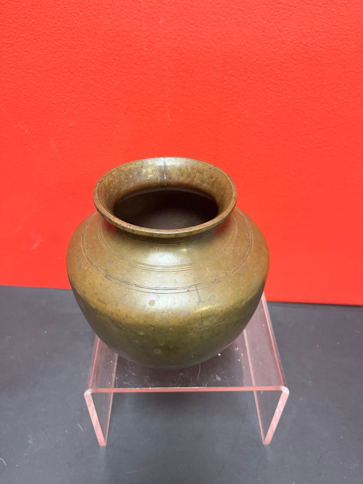 7 inch Indian bronze vessel  18 century Museum quality  fabulous patina