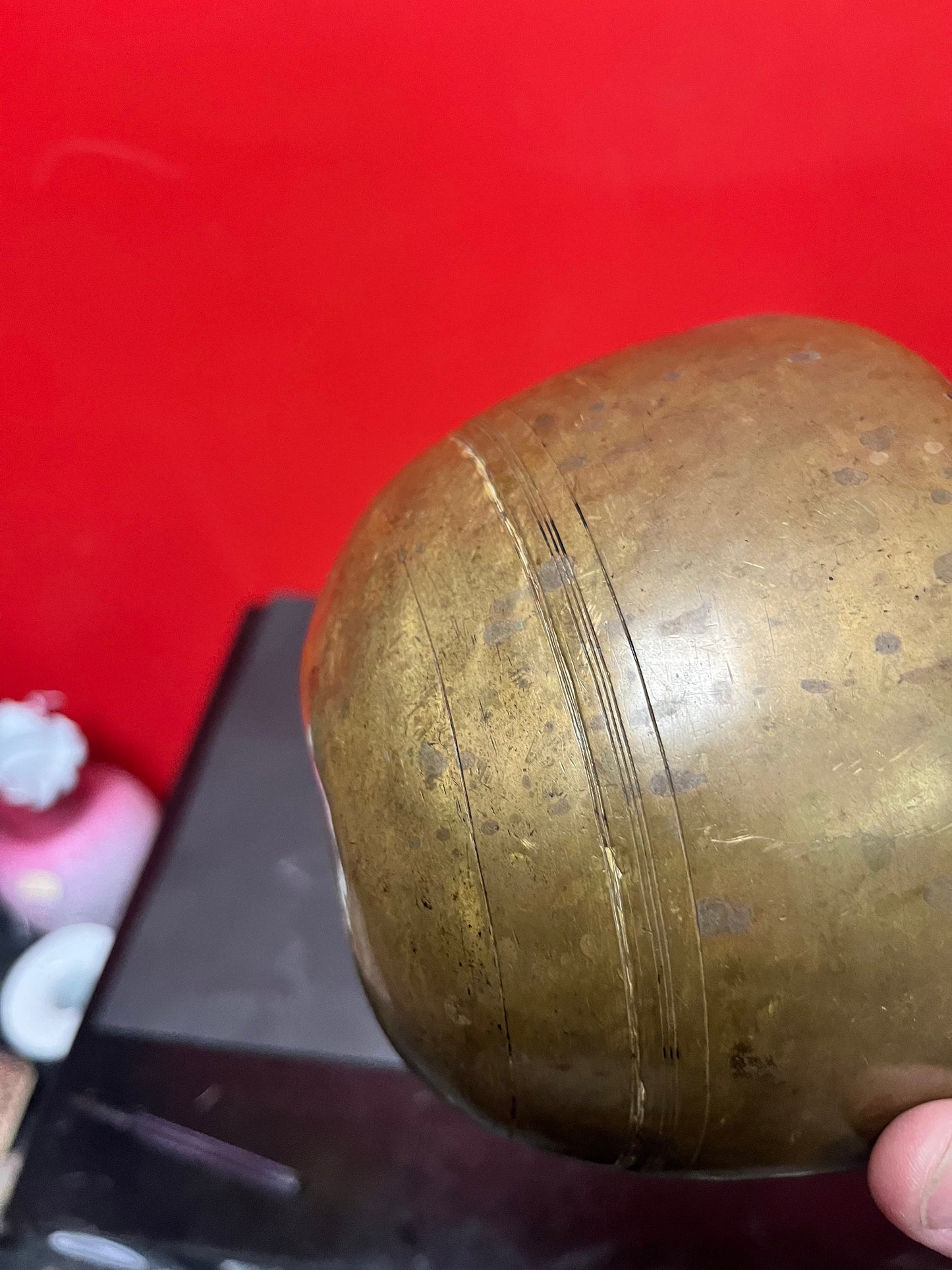 7 inch Indian bronze vessel  18 century Museum quality  fabulous patina