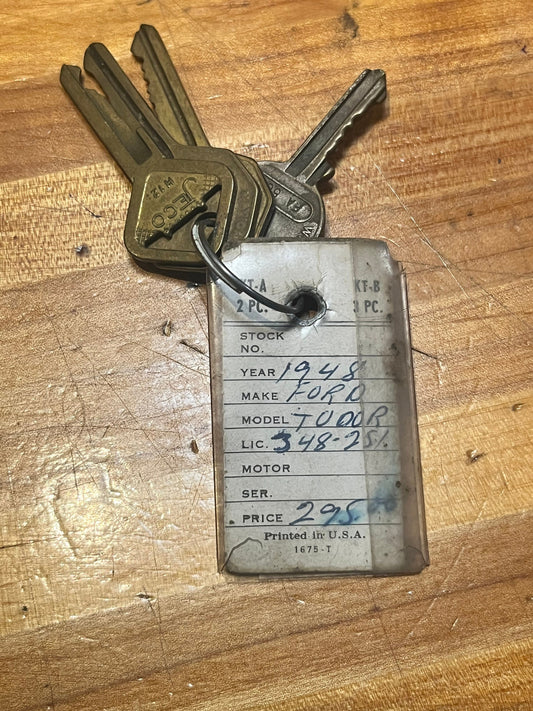 Rare 1948 Ford Tudor keys  with original tags  wow