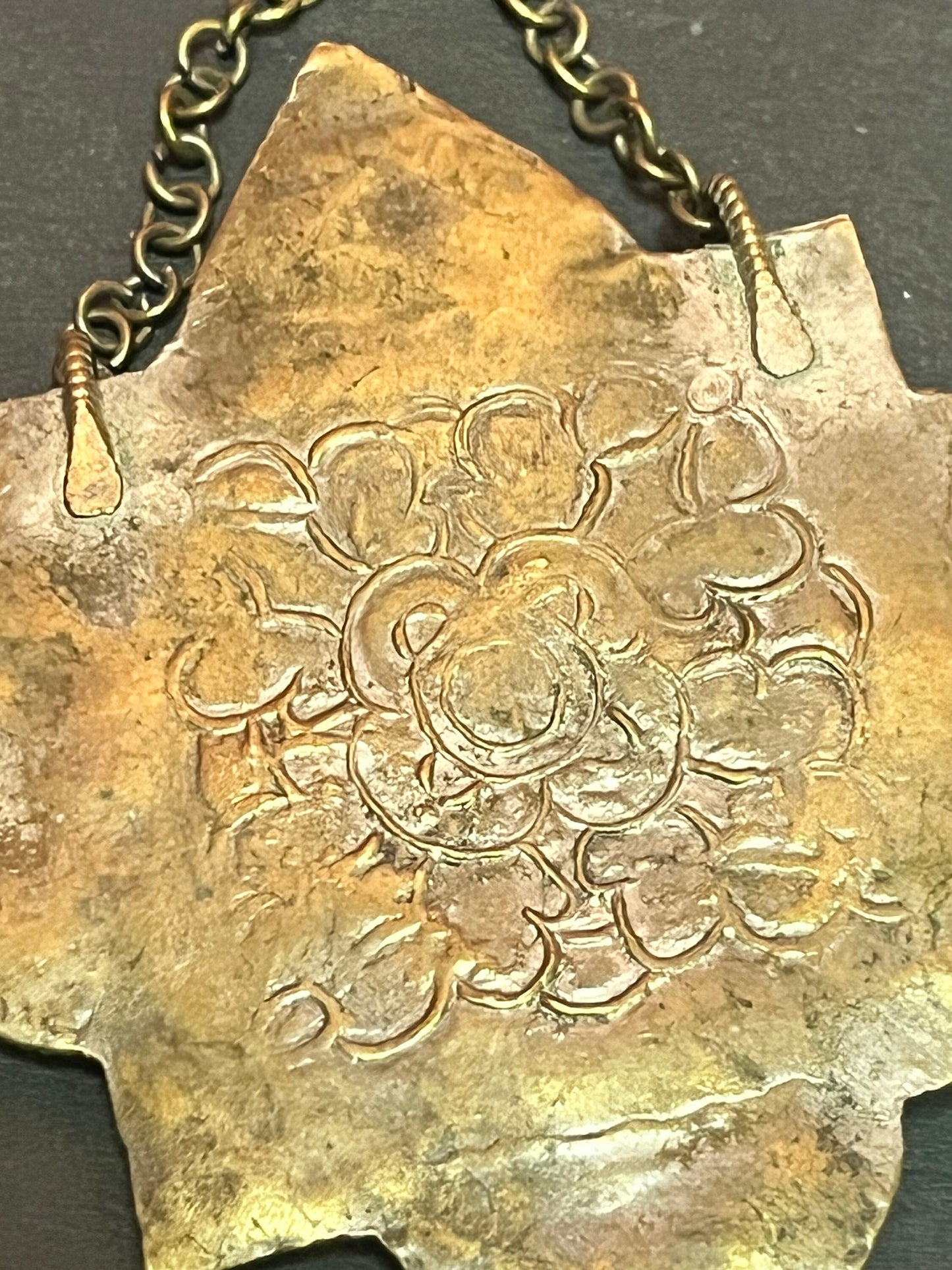 Stunning 4 inch antique Nepalese turquoise silver and coral pendant with part of chain  unbelievable quality