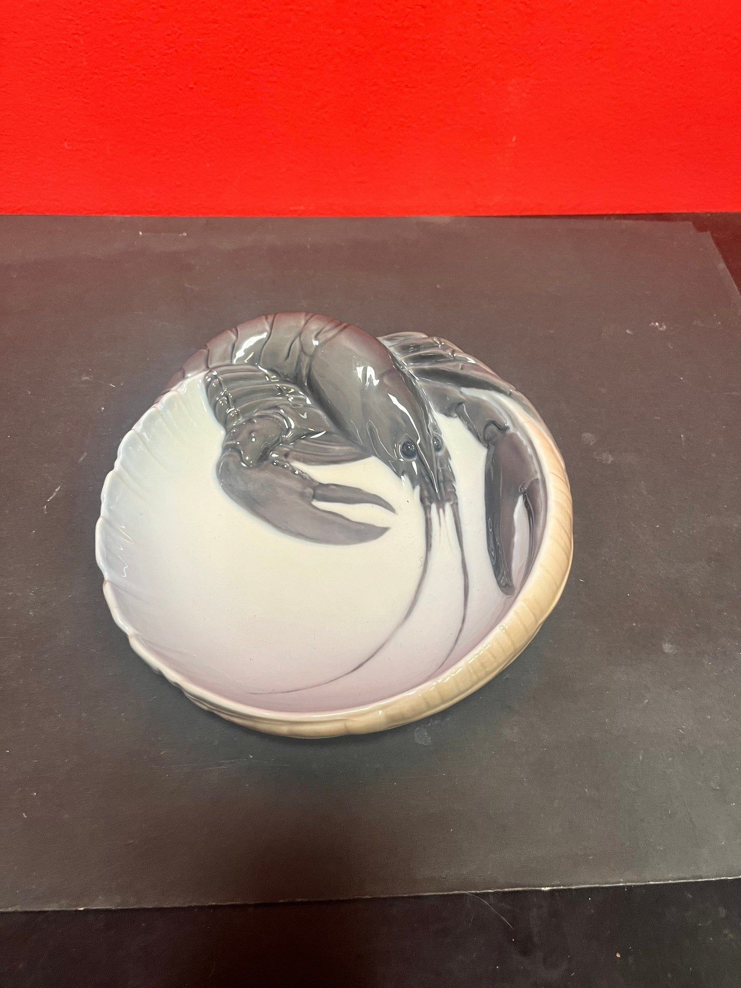 8 inch long royal Copenhagen  lobster bowl  great condition  unique piece