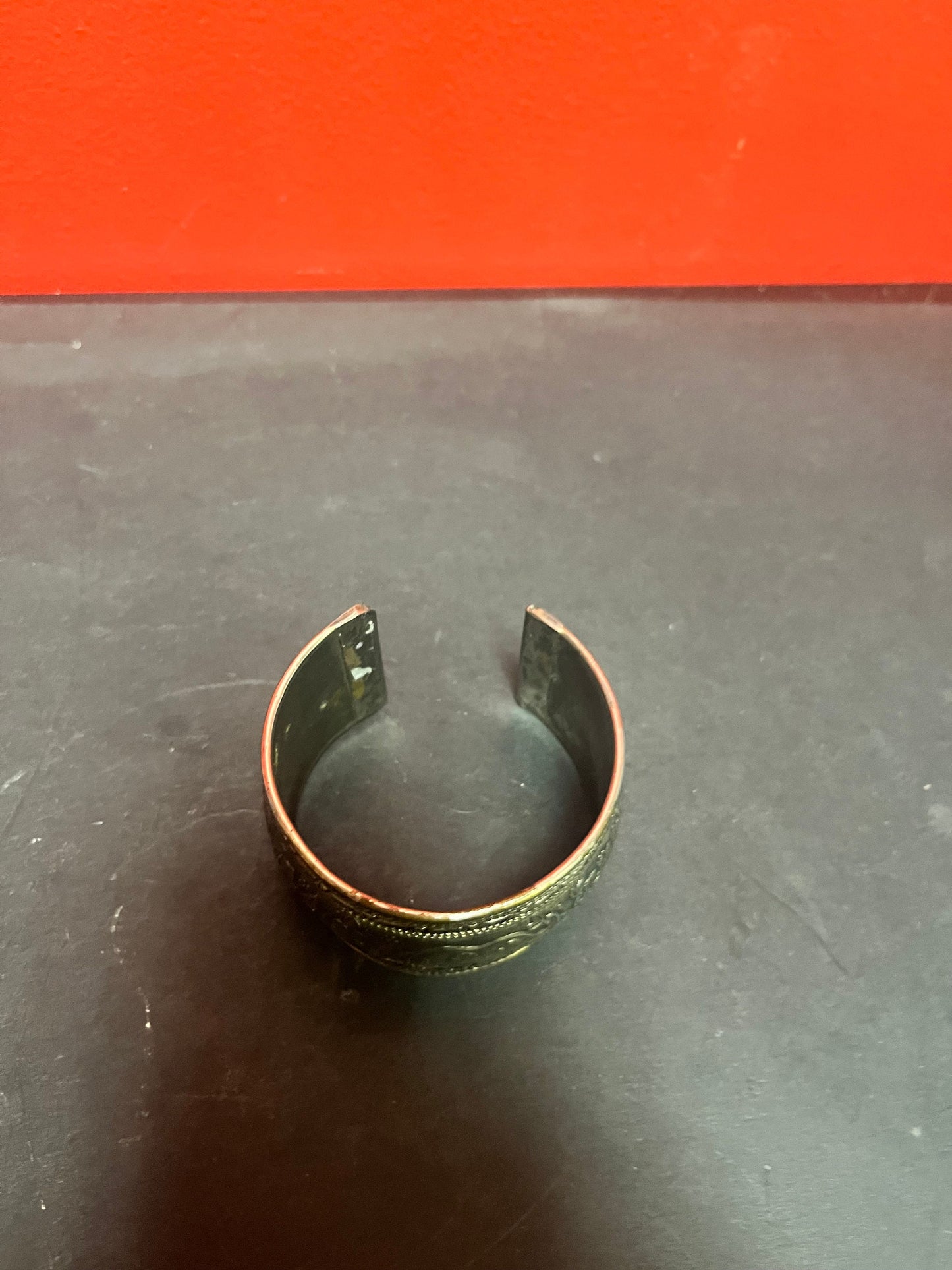 3 inch Persian silver plated cuff  bracelet with elephants