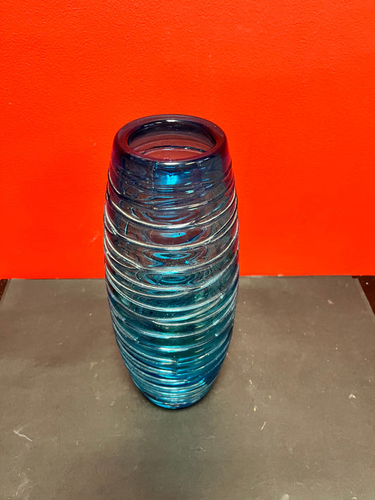 Stunning 13 inch tall rare Murano threaded glass vase  FULVIO BIANCONI  venini  mint condition  wow