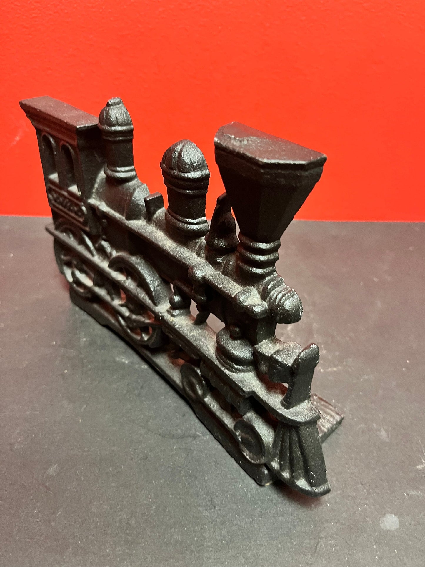 A  10 x 6 high old cast-iron train doorstop  amazing detail, and heavy quality - perfect gift  Choo Choo choose  this one