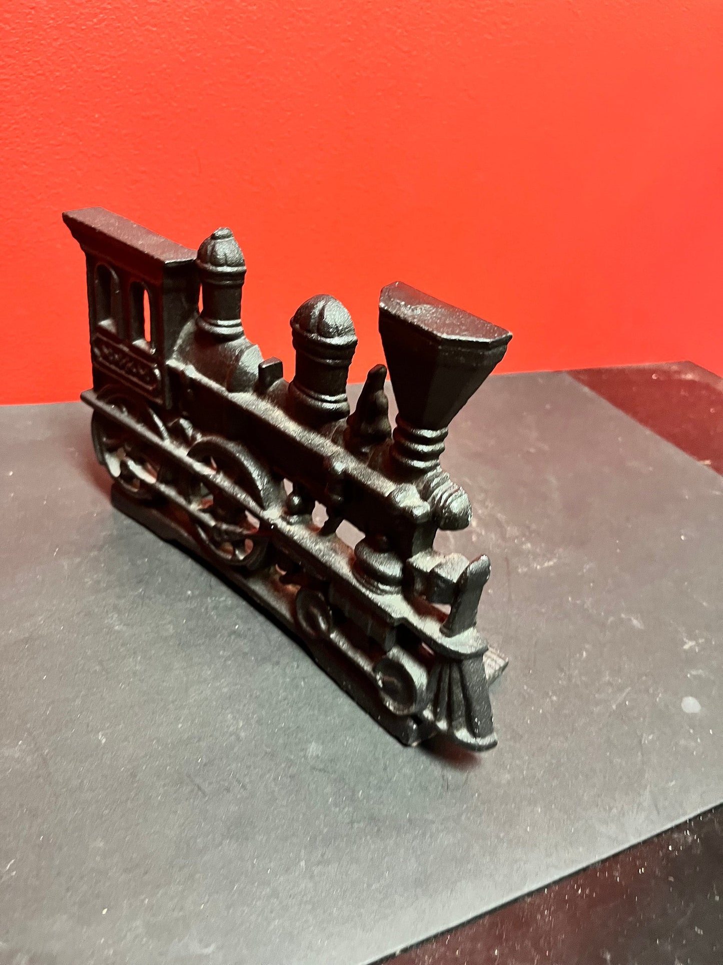A  10 x 6 high old cast-iron train doorstop  amazing detail, and heavy quality - perfect gift  Choo Choo choose  this one