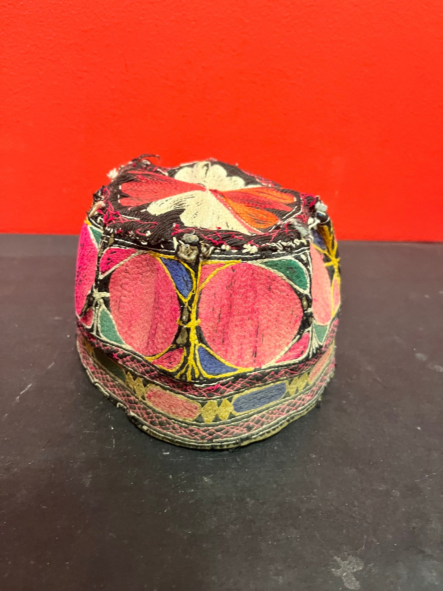 A Fabulous antique Nepalese 7 inch woven fez hat  fits Small to med! Wonderful condition and belongs in a museum - wow