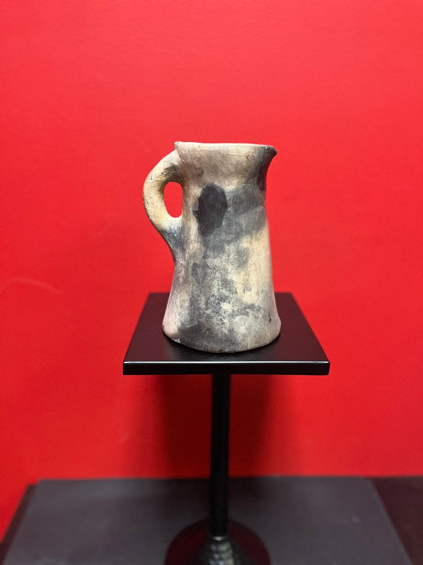 Fabulous 8 inch tall, Tunisian clay jug  amazing patina  wow