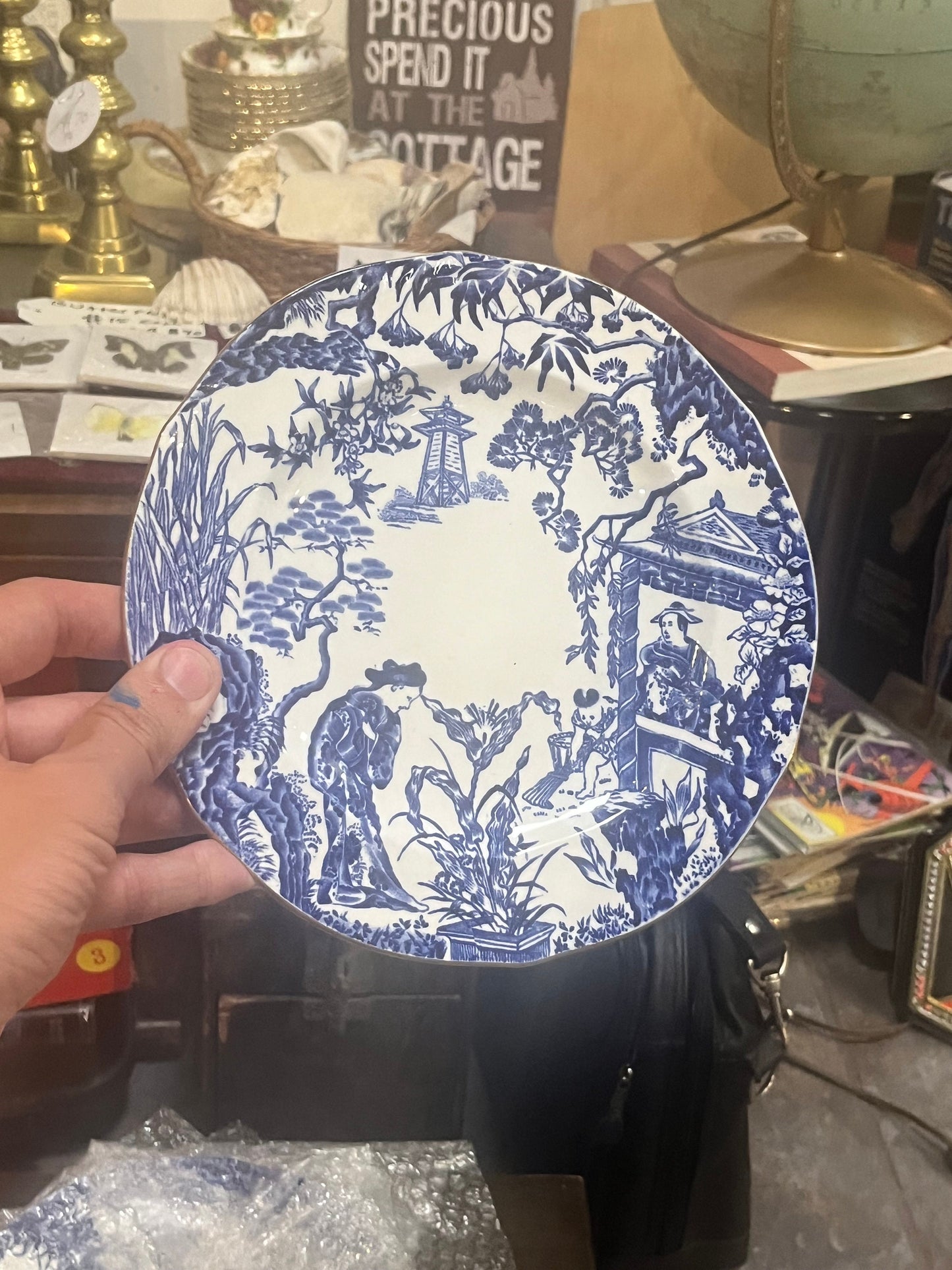 8 English royal crown derby mikado 8 inch plates — all mint condition — sold as a lot — extremely good value