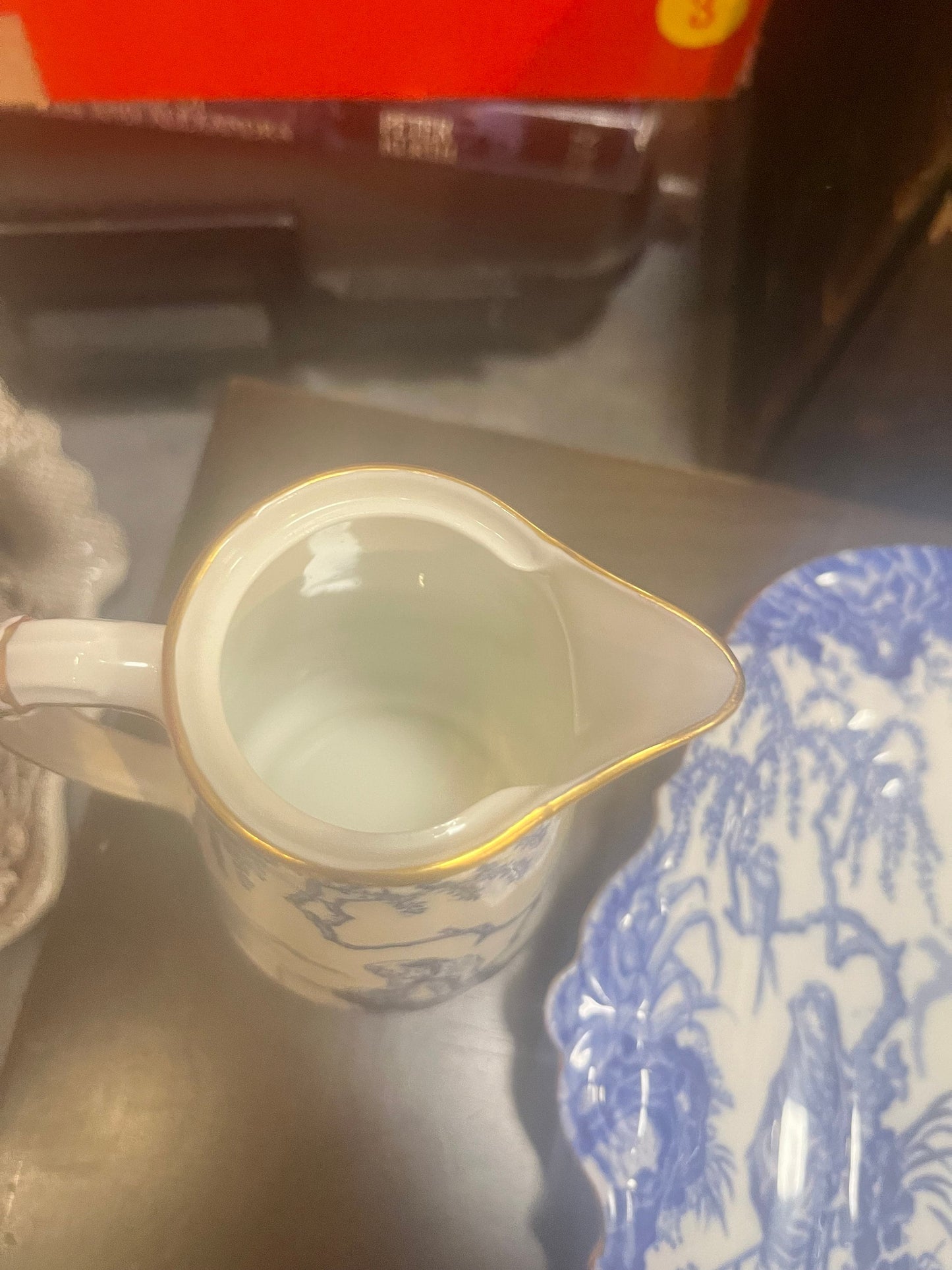 Lovely English Royal Crown Derby 10 inch cake  plate and 7 inch hot water jug  both mint condition  great value