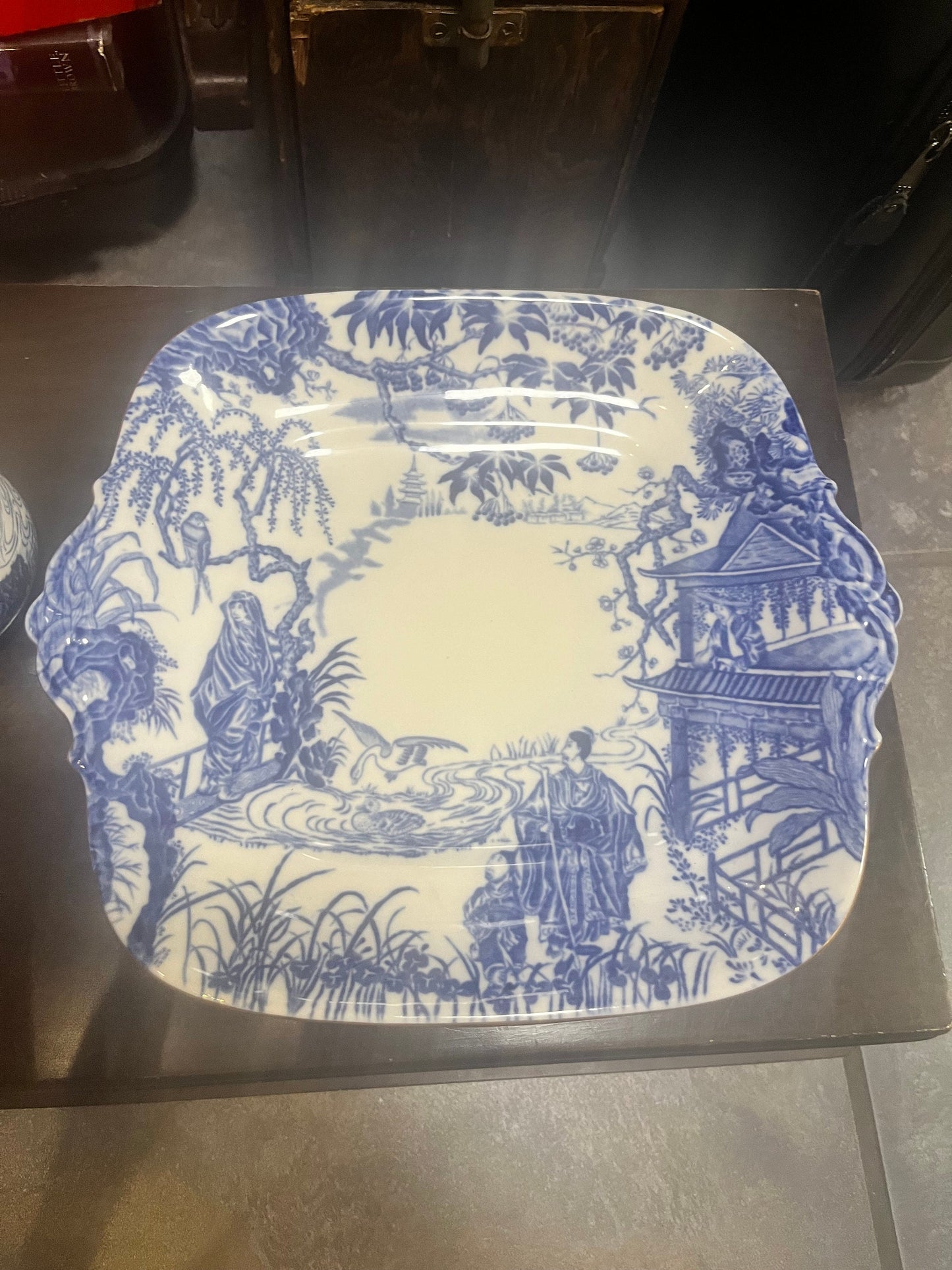 Lovely English Royal Crown Derby 10 inch cake  plate and 7 inch hot water jug  both mint condition  great value