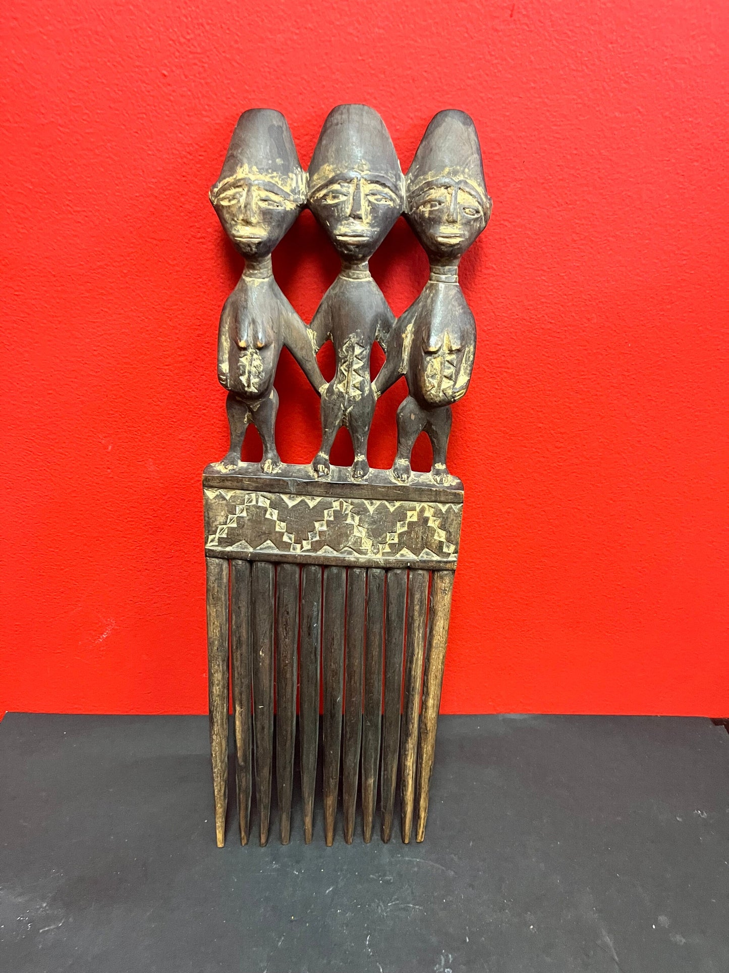 A  Sensational 18 inch long 19 century Ashanti womens ceremonial headdress comb  Fabulous African history piece