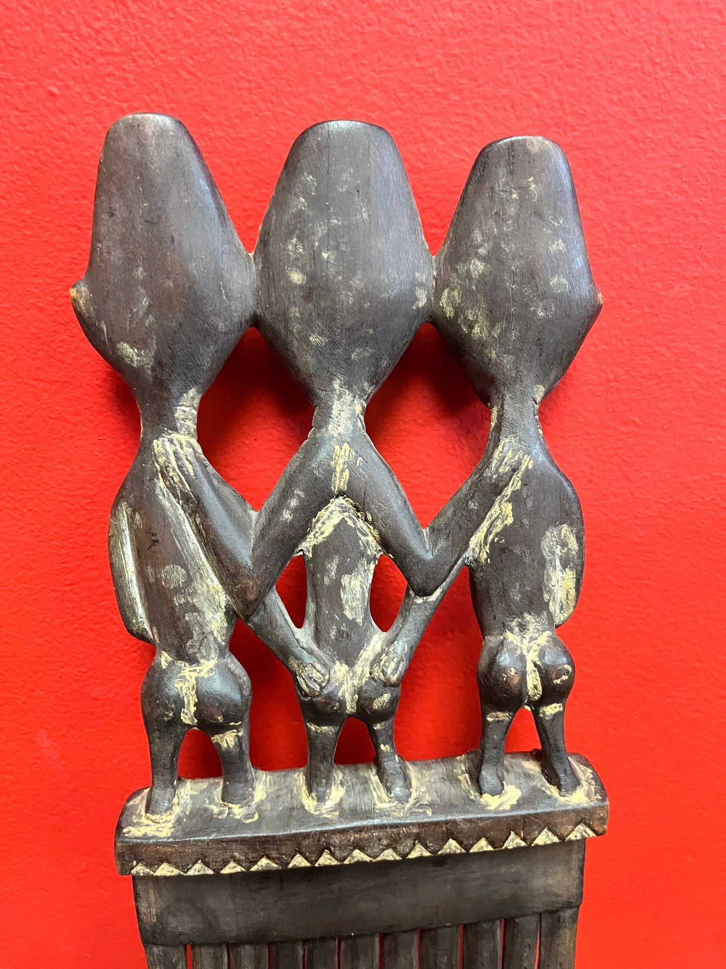 A  Sensational 18 inch long 19 century Ashanti womens ceremonial headdress comb  Fabulous African history piece