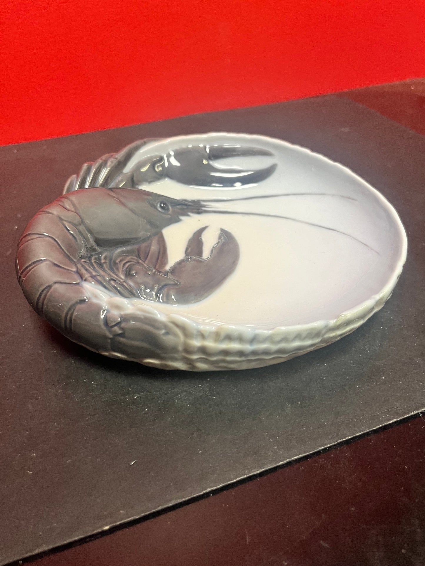 8 inch long royal Copenhagen  lobster bowl  great condition  unique piece