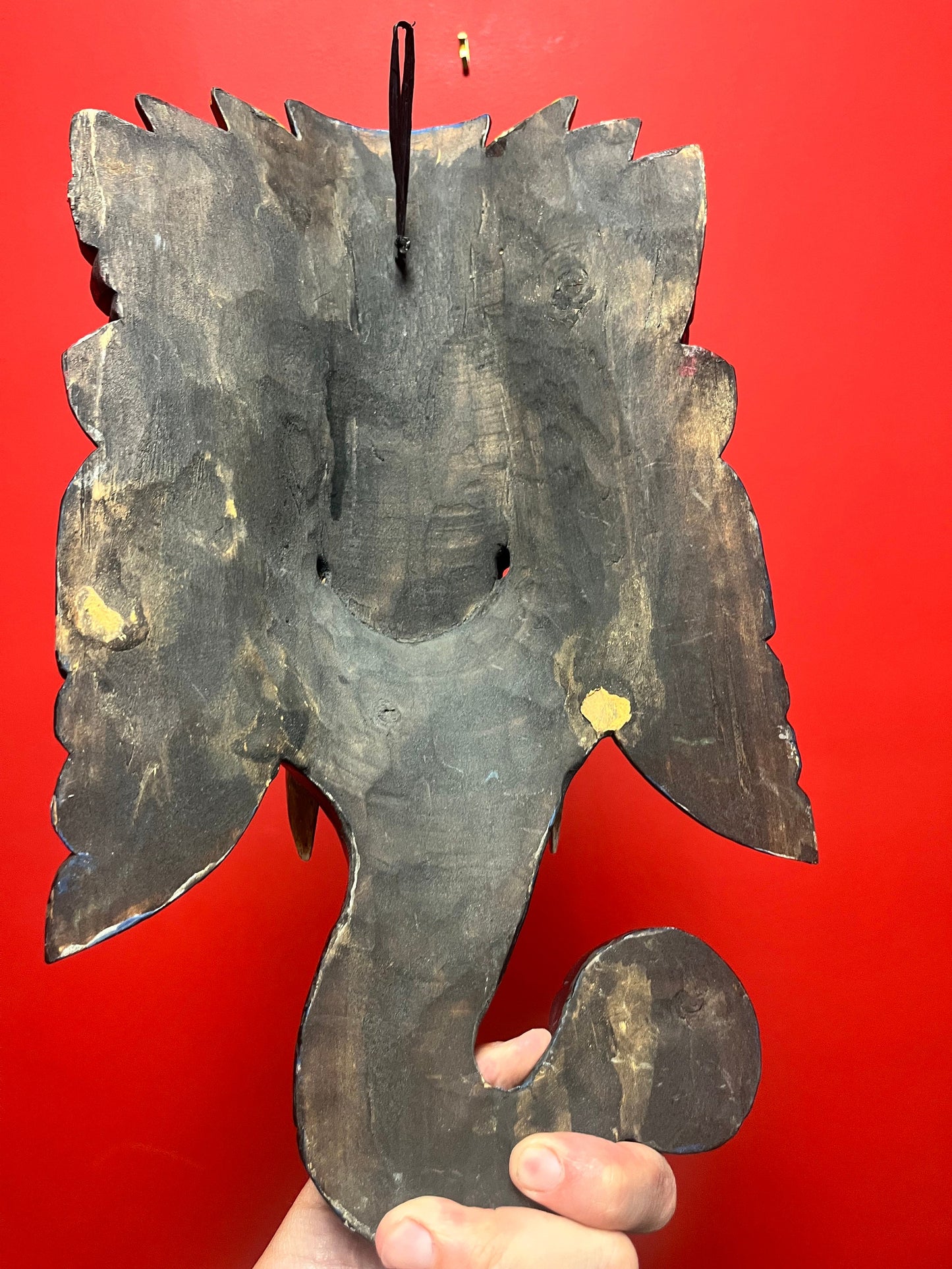 16 x 9 older polychrome Nepalese Ganesh Mask  very cool - great imagery