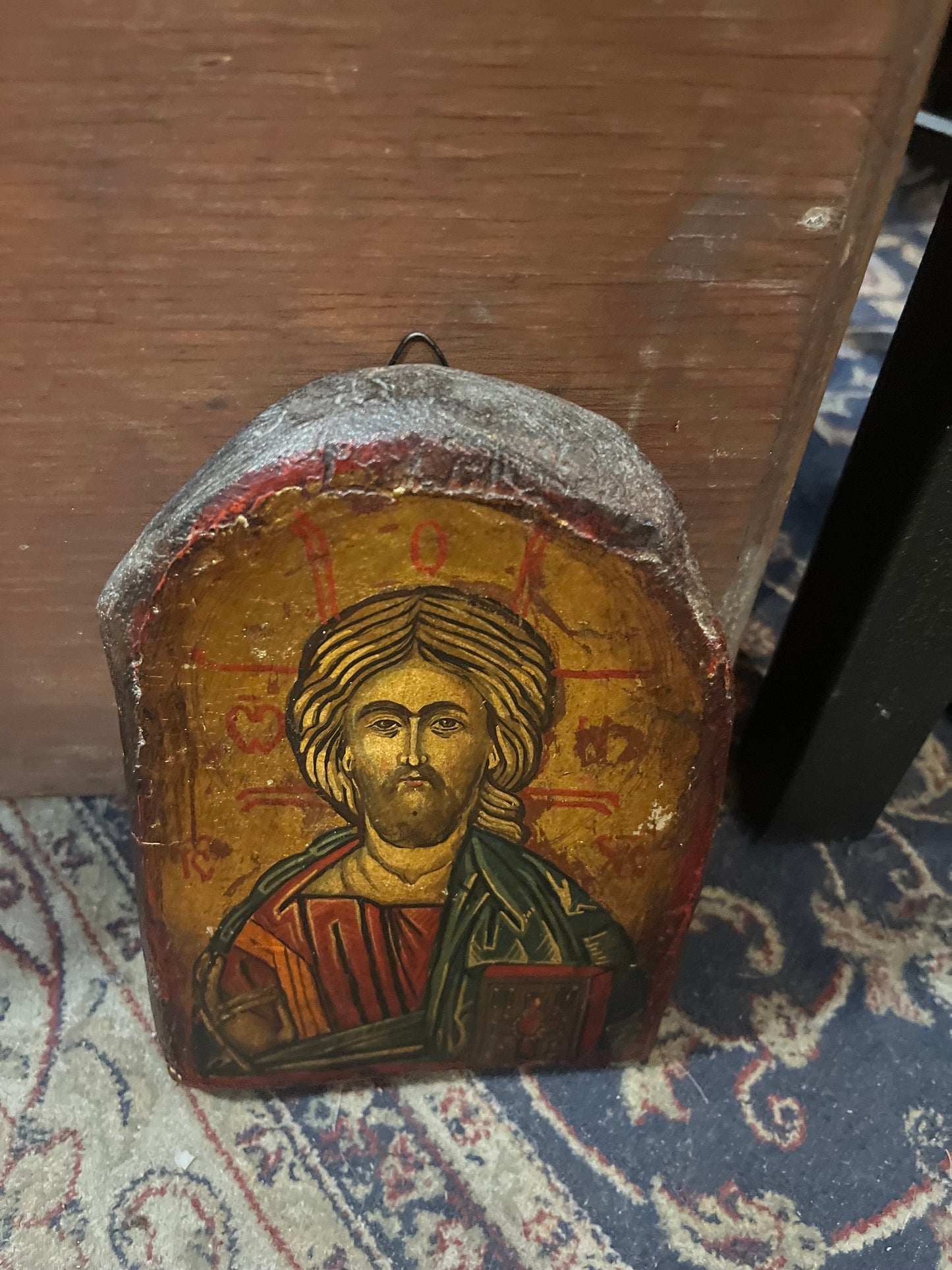 Stunning museum quality 8 x 6.5 authentic 17 century Bulgarian travel religious icon  Wonderful patina  with provenance