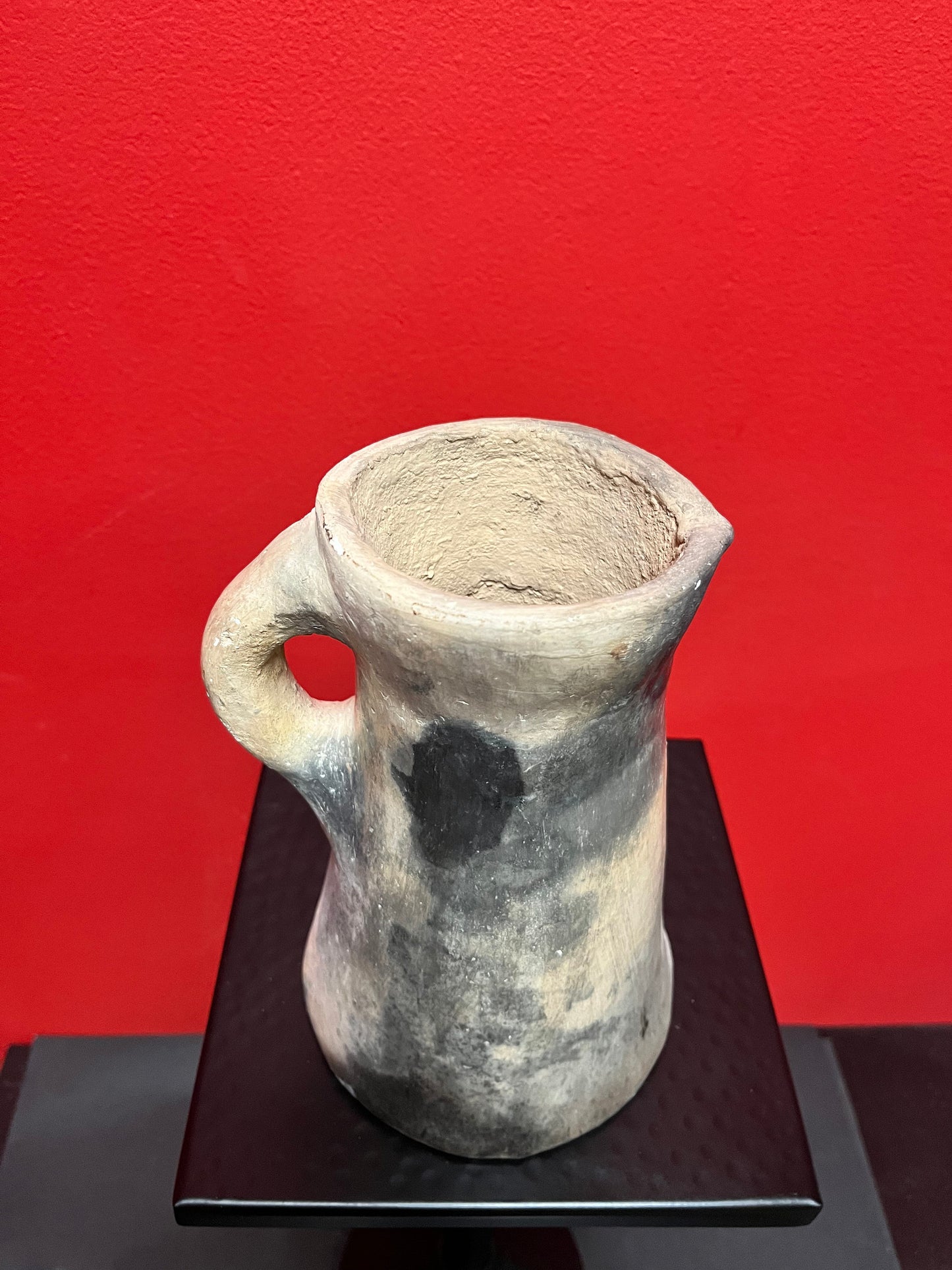 Fabulous 8 inch tall, Tunisian clay jug  amazing patina  wow