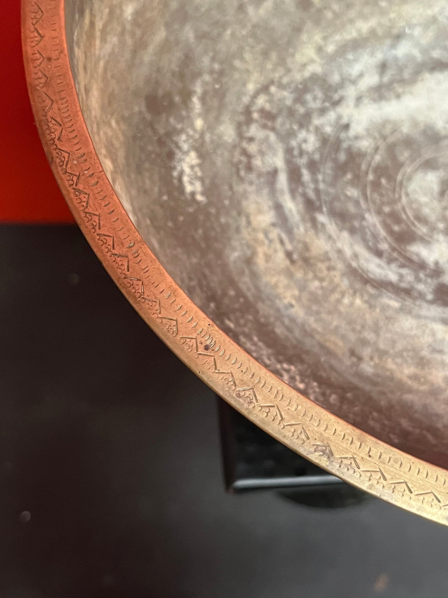 Museum quality fabulous Syrian engraved brass medicine or magic bowl   thought to  be early 18 century  wow  fantastic Patina  10 x 6