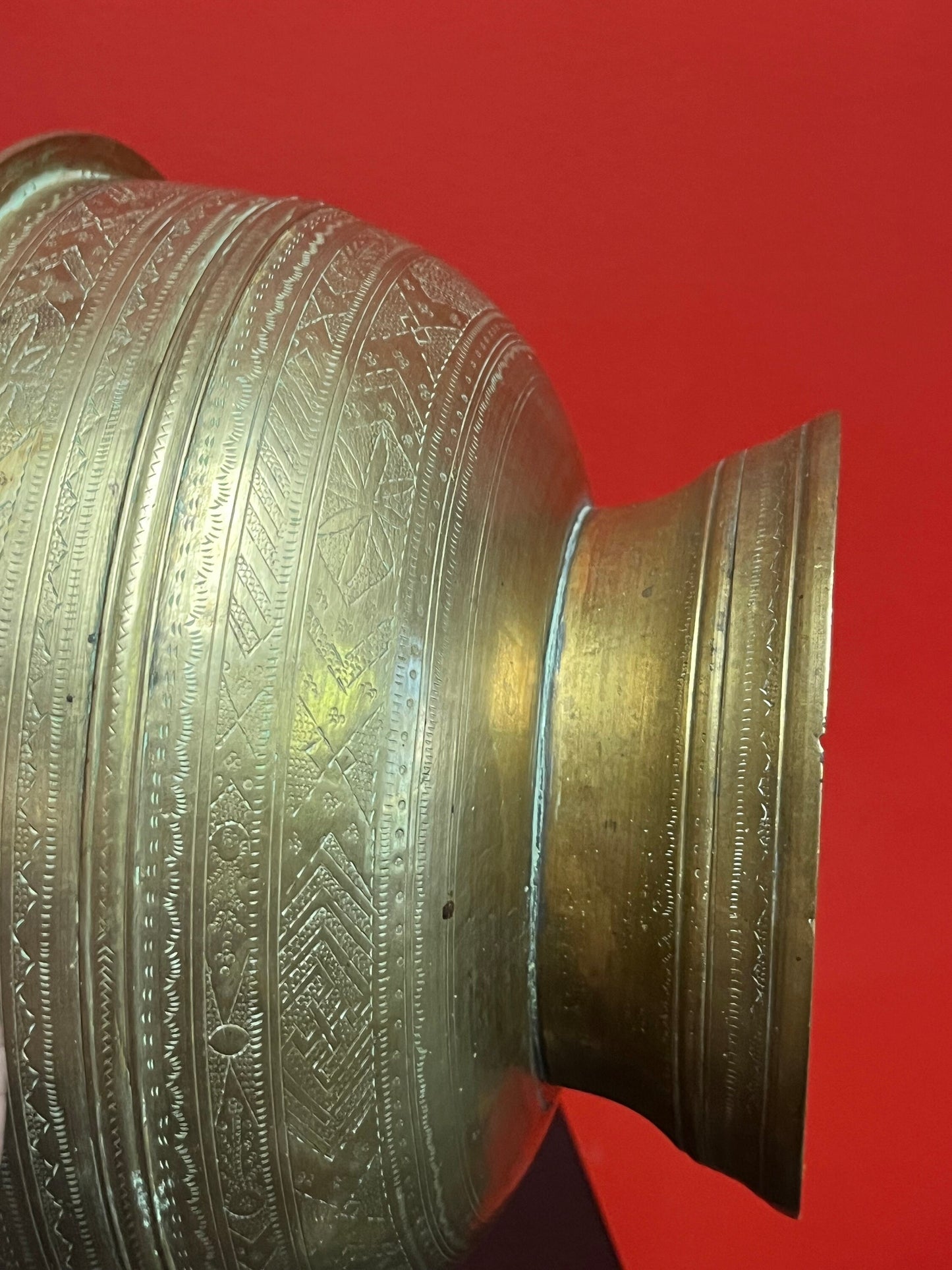 Museum quality fabulous Syrian engraved brass medicine or magic bowl   thought to  be early 18 century  wow  fantastic Patina  10 x 6