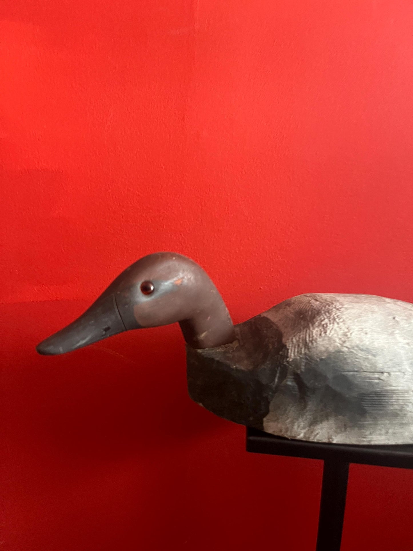 15 x 6 inch tall antique Canadian duck decoy  great patina  good value